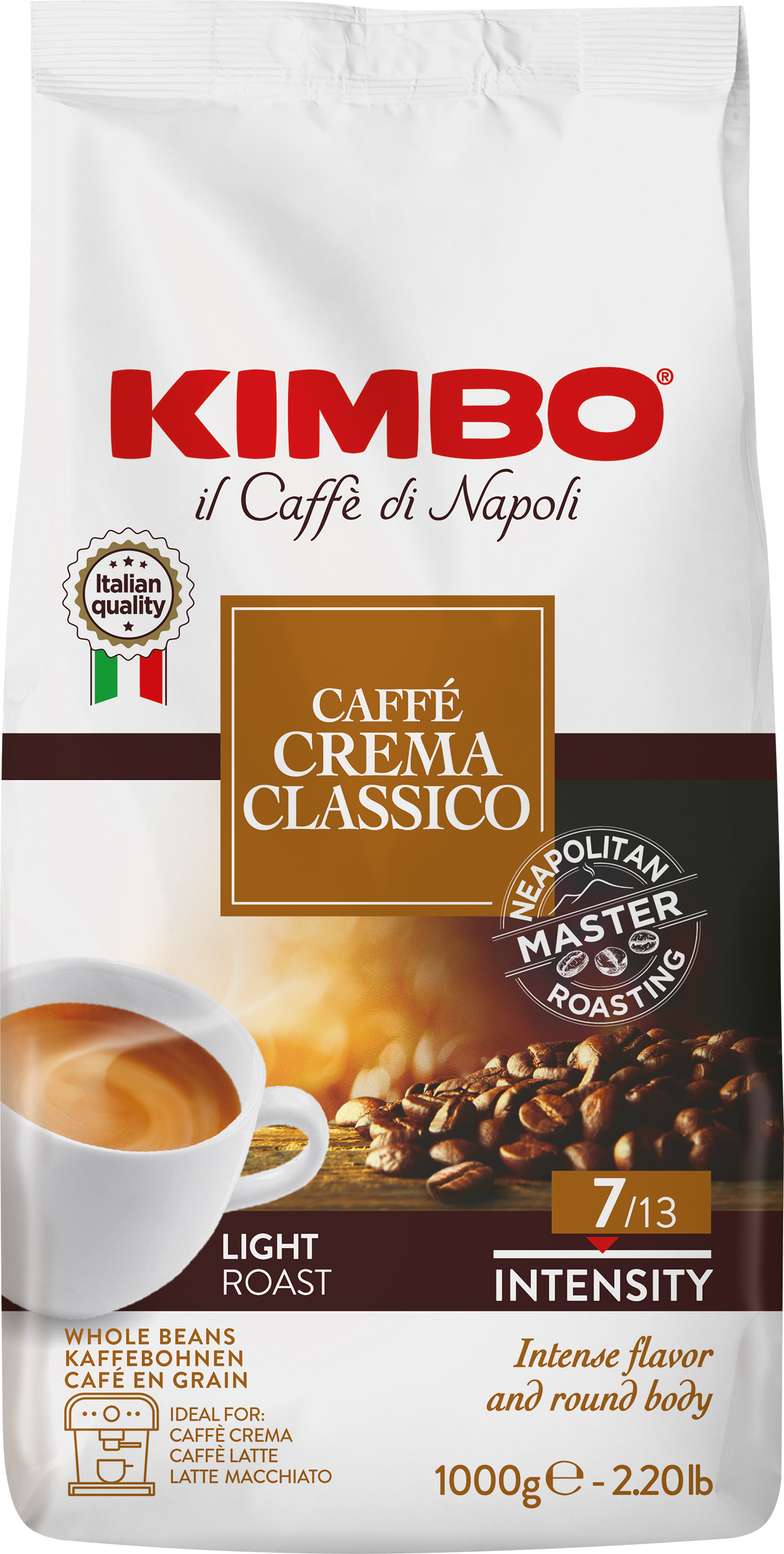 Изображение товара Кофе зерновой KIMBO Dolce Crema натуральный 1кг для автоматических кофемашин