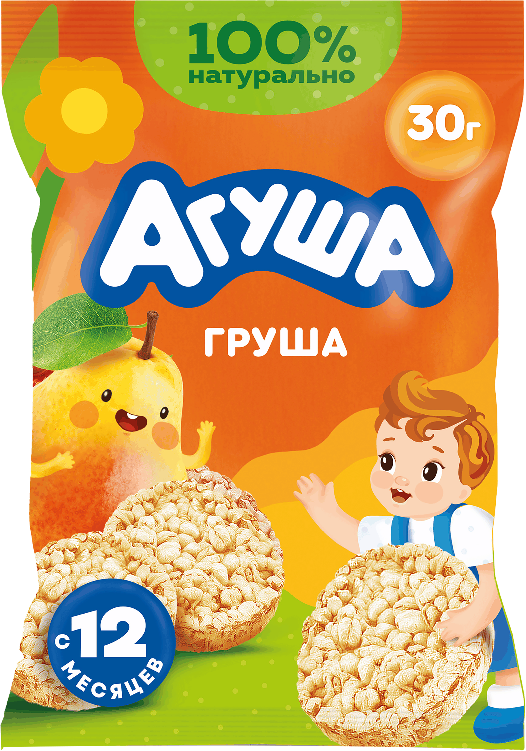 Изображение товара Хлебцы рисовые детские АГУША Груша, с 12 месяцев, 30г