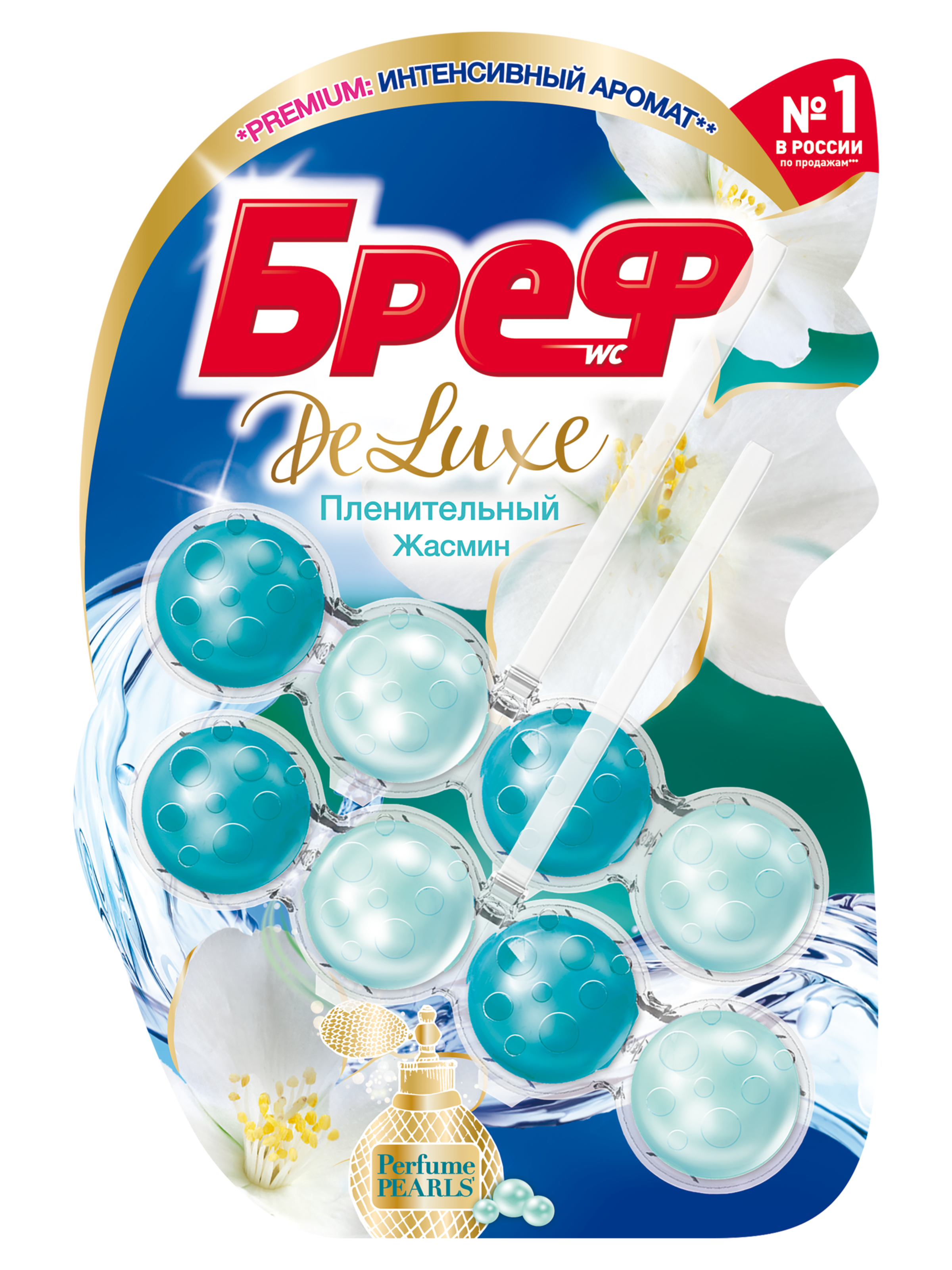 Изображение товара Блок для унитаза БРЕФ DeLuxe Пленительный жасмин, 2x50г