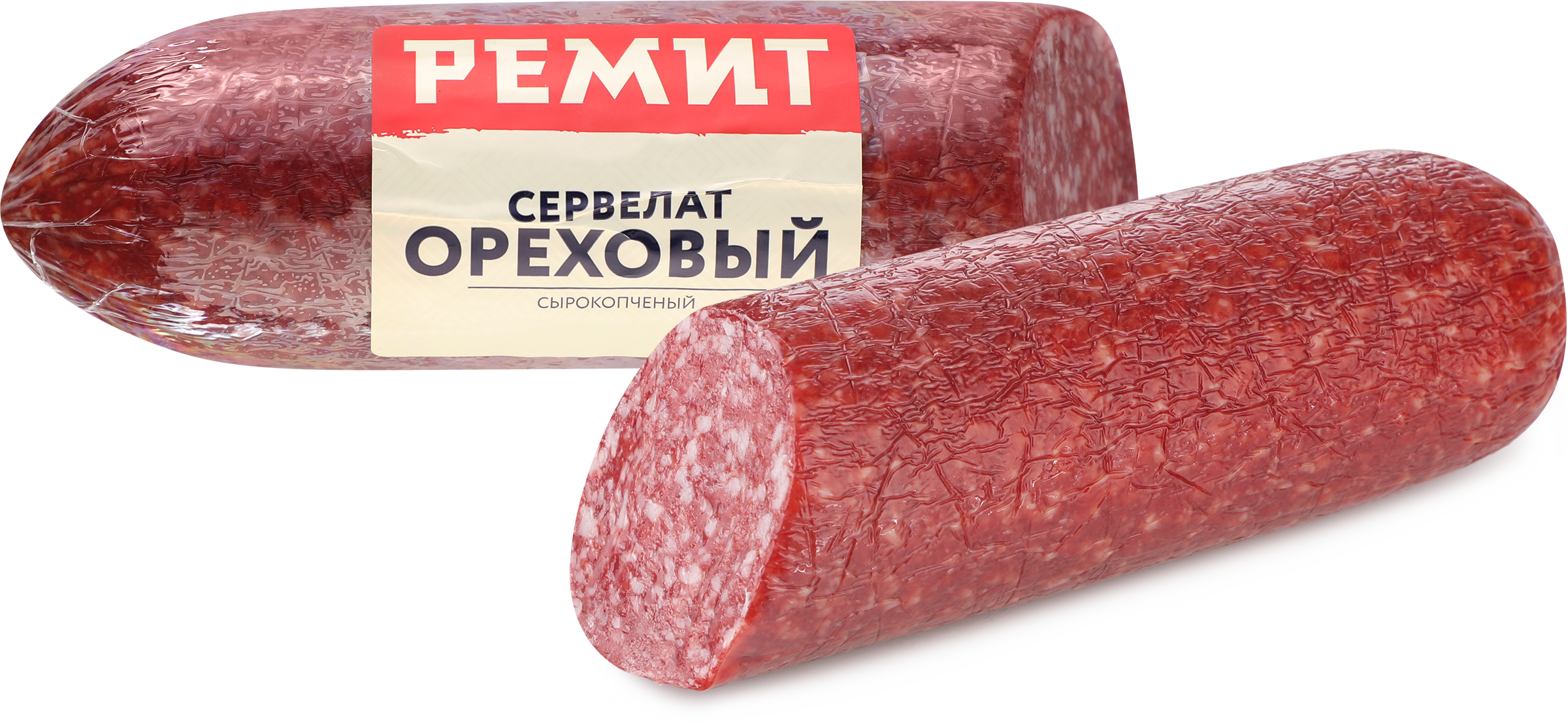 Изображение товара Сырокопченая колбаса РЕМИТ Сервелат Ореховый 520586 Россия
