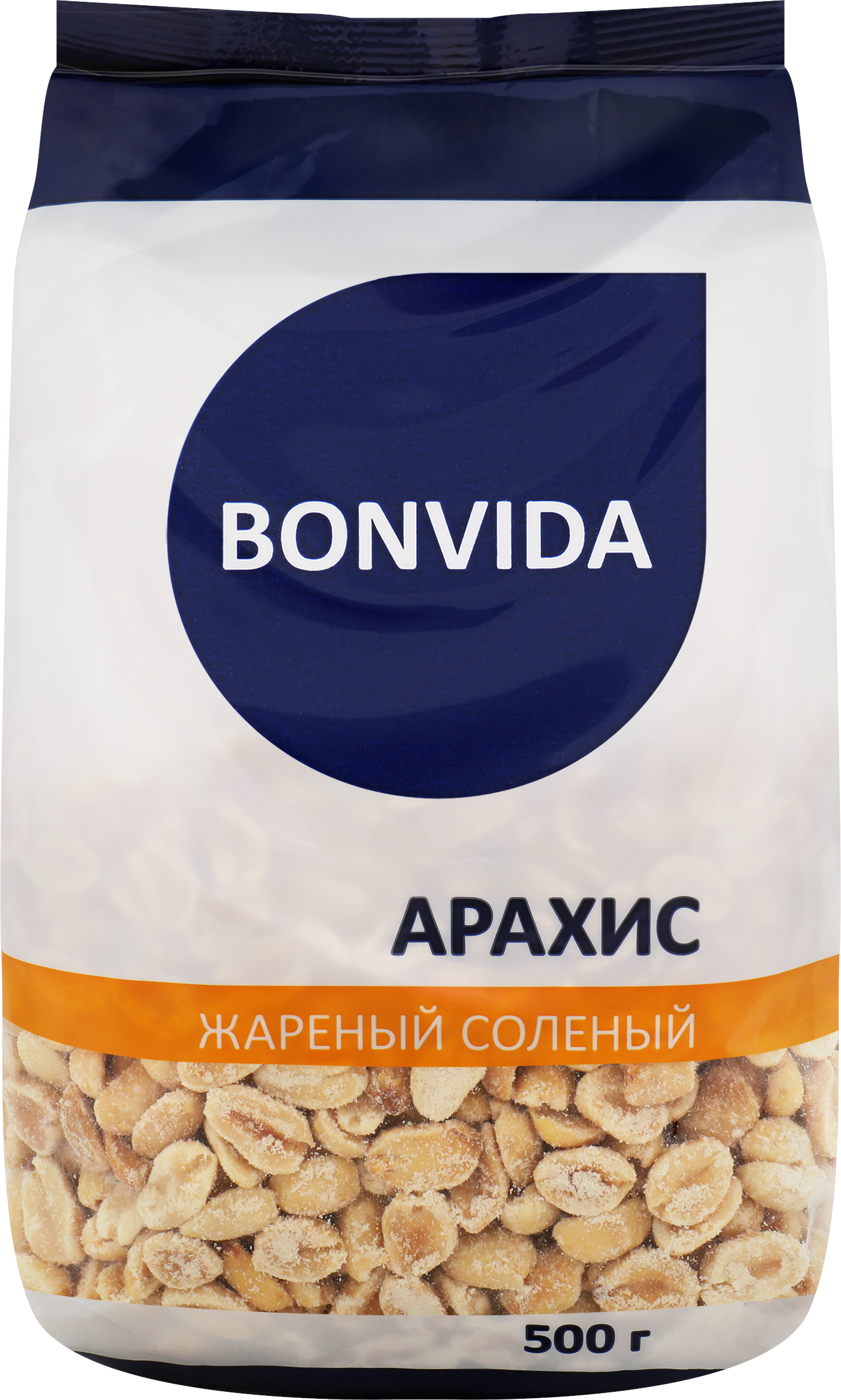 Изображение товара Арахис BONVIDA жареный соленый 500г для перекусов и кулинарии