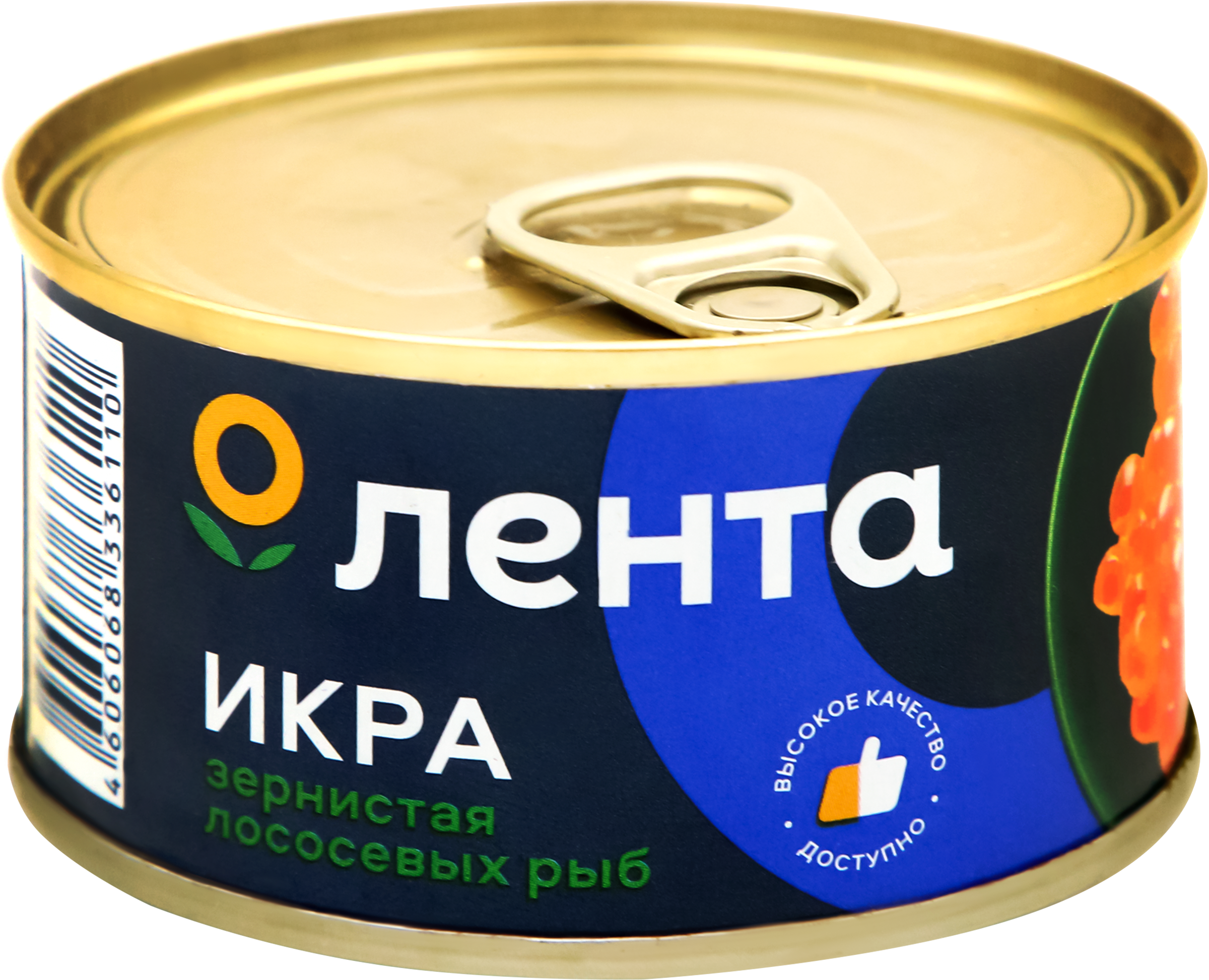 Изображение товара Икра лососевая ЛЕНТА зернистая, 1-й сорт, 140г