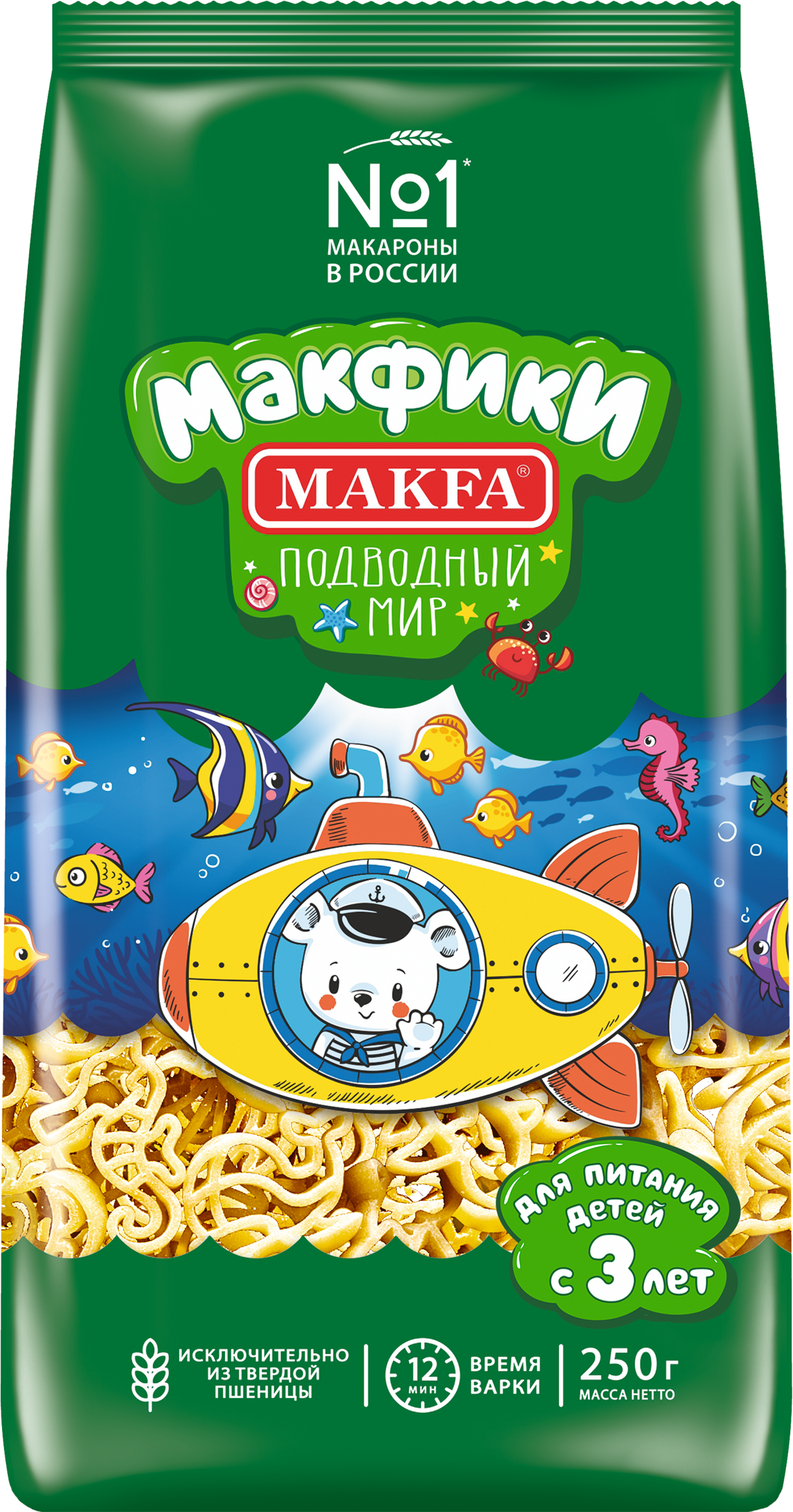 Изображение товара Макароны MAKFA Макфики, Подводный мир, 250г