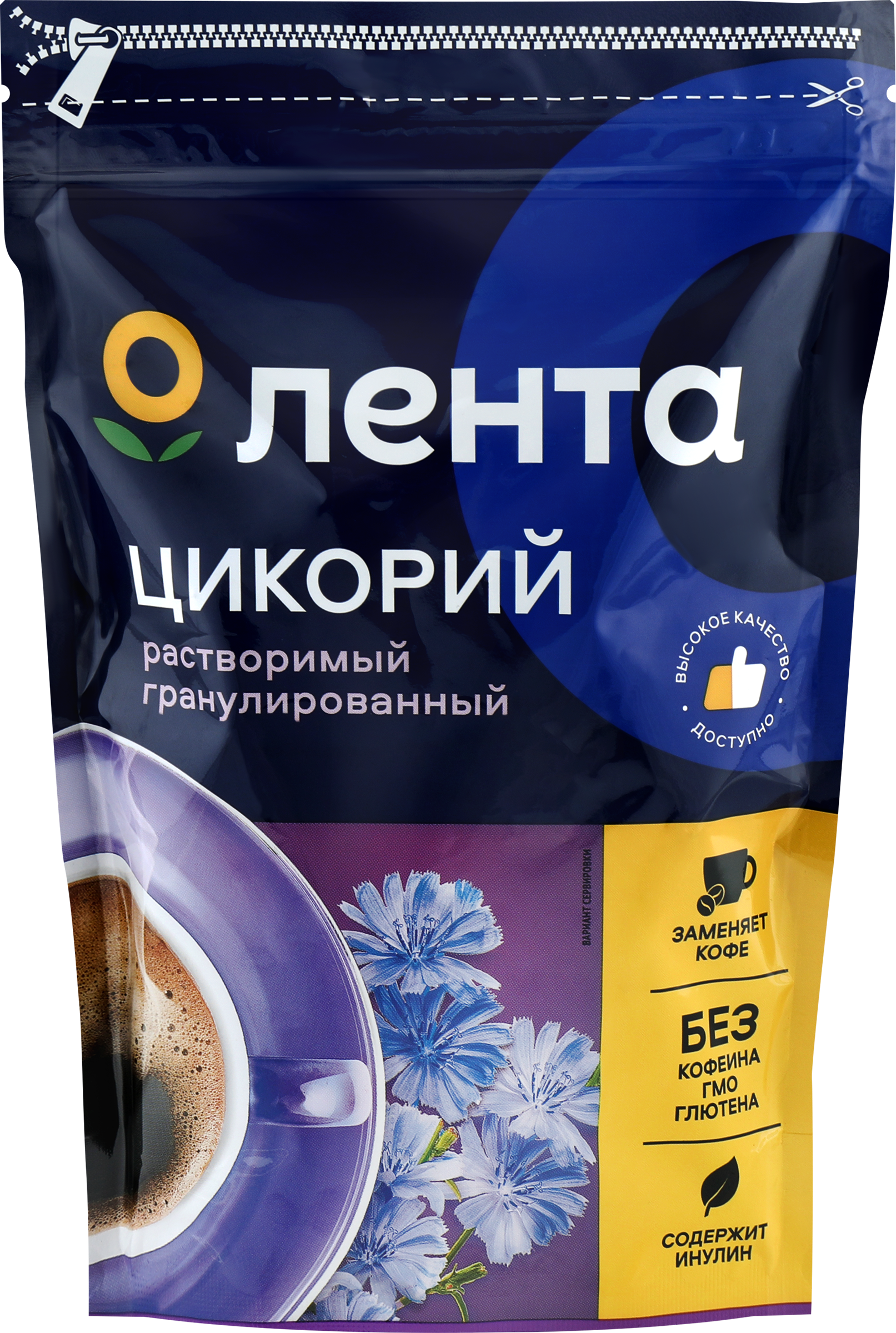 Изображение товара Растворимый цикорий ЛЕНТА гранулированный 150г натураленый напиток для здоровья
