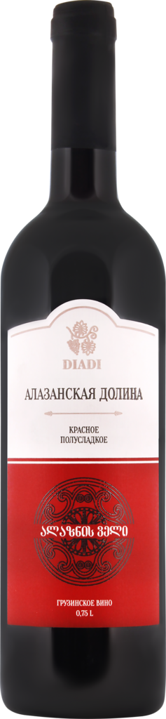 Изображение товара Вино DIADI АЛАЗАНСКАЯ ДОЛИНА красное полусладкое 0.75л