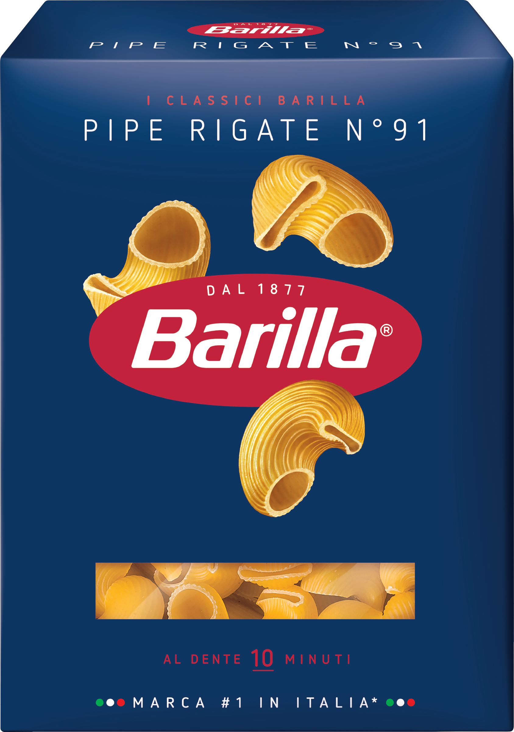 Изображение товара Макароны BARILLA Pipe Rigate n.91 из твердых сортов пшеницы 450г