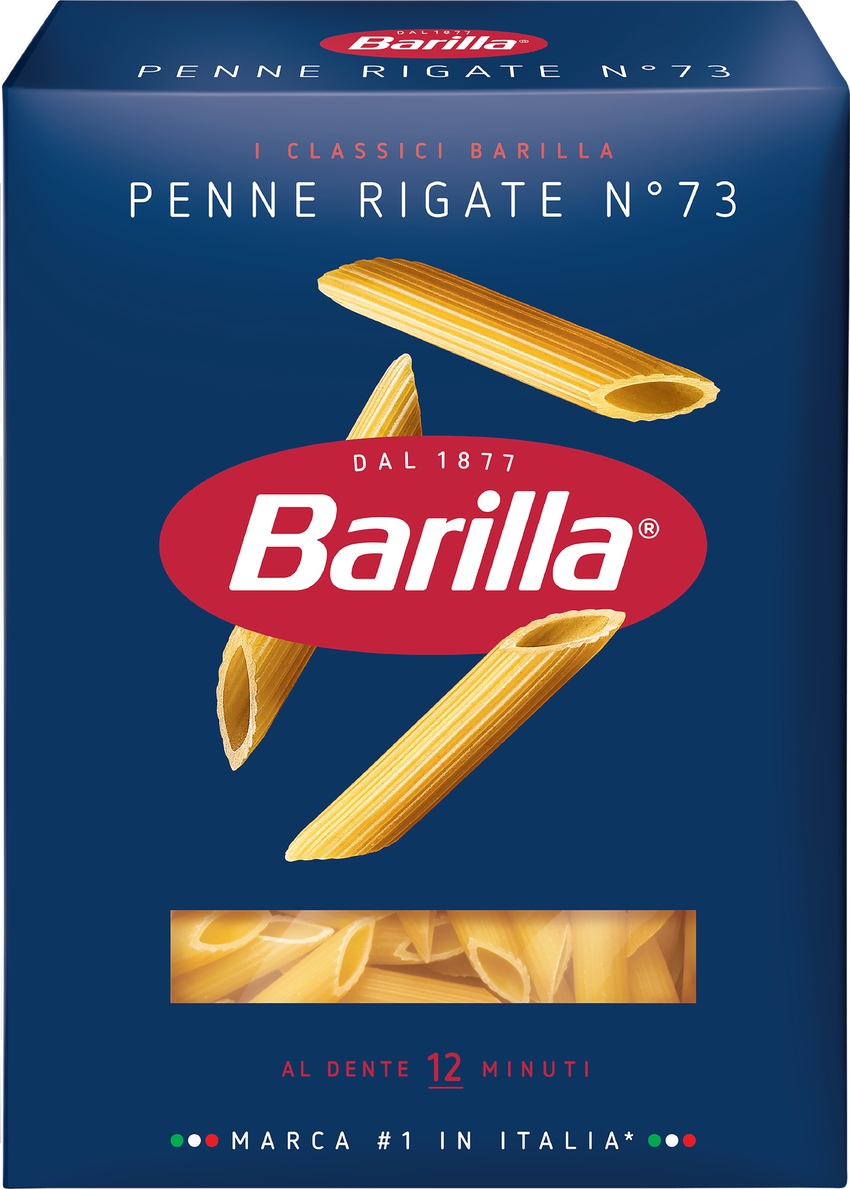 Изображение товара Макароны BARILLA Penne Rigate n.73 из твердых сортов пшеницы группа А высший сорт, 450г