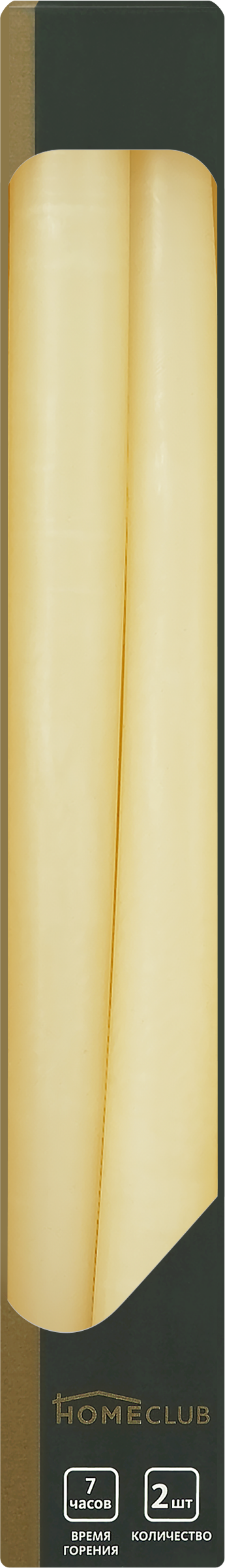Изображение товара Свеча столовая HOMECLUB ванильная 24см, 2шт для декора