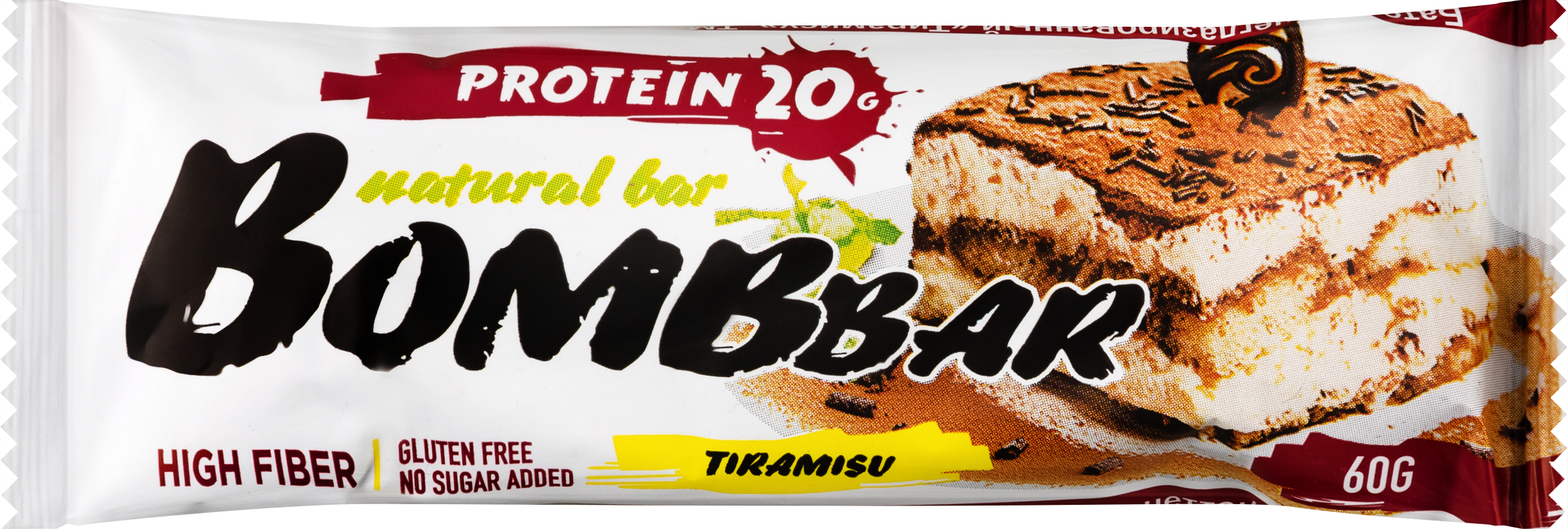 Изображение товара Протеиновый батончик BOMBBAR Тирамису 60 г - вкусный источник белка и энергии