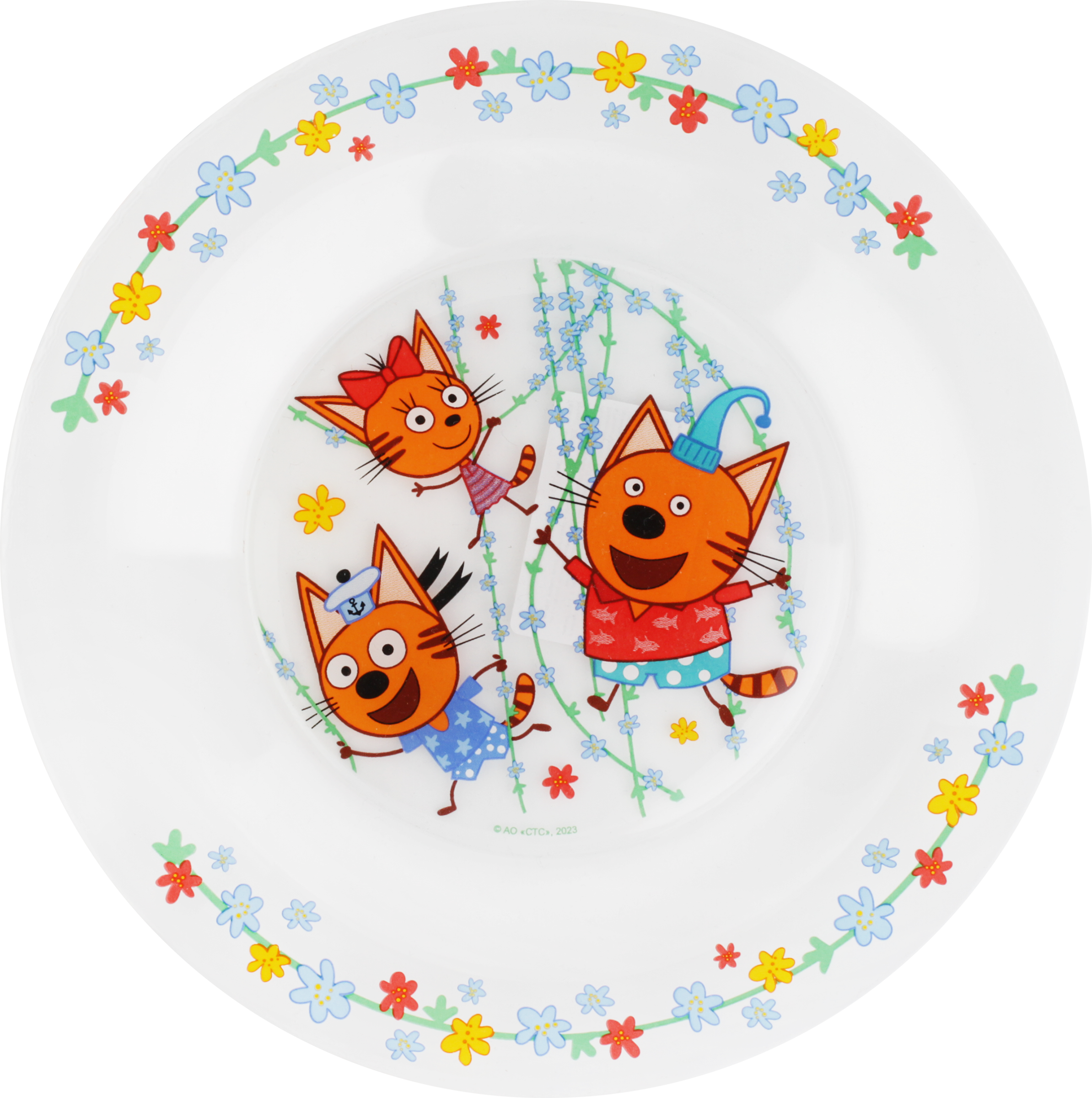 Изображение товара Тарелка ТРИ КОТА 19,5/20см из стекла для детей