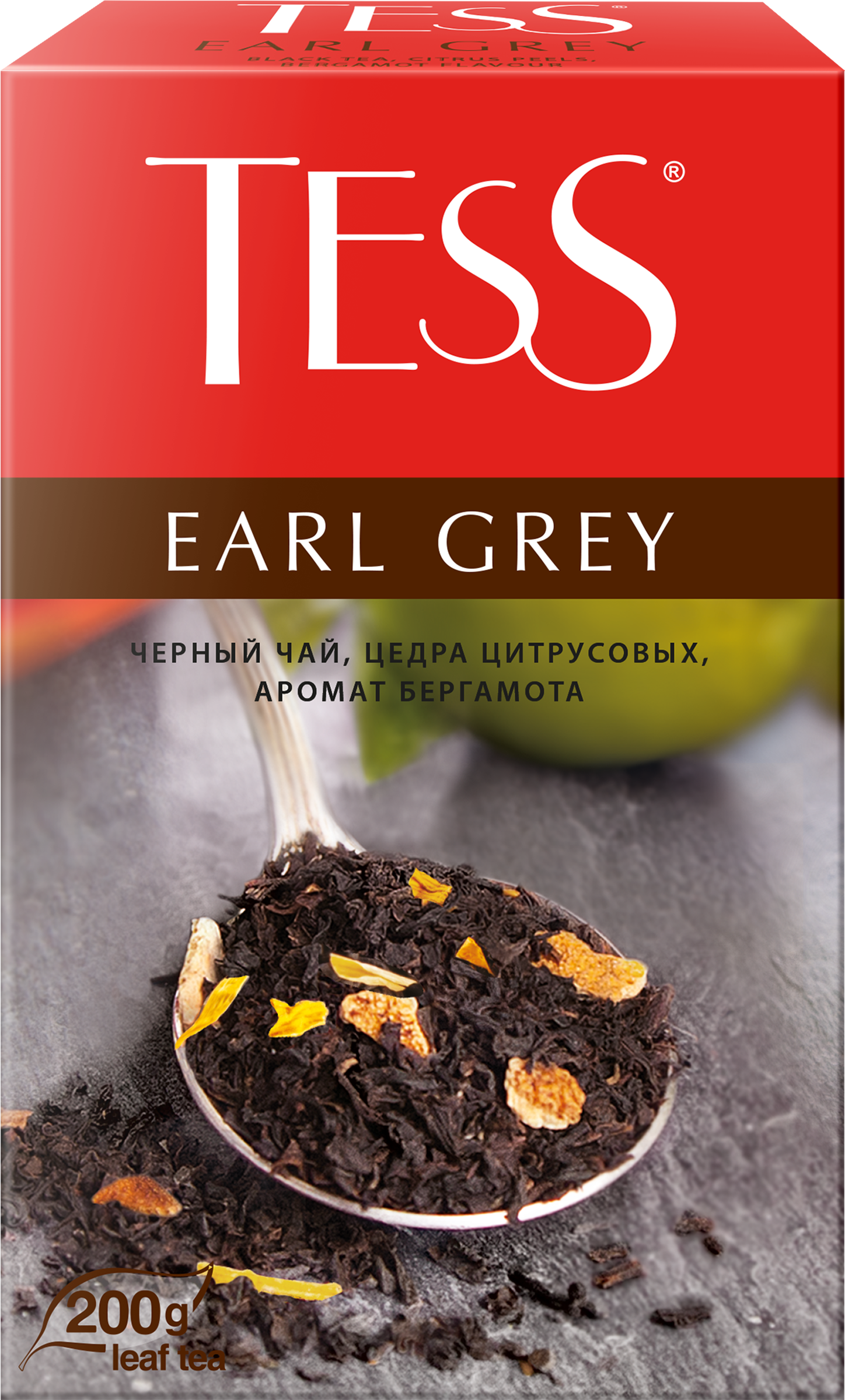 Изображение товара Чай черный TESS Эрл Грей байховый с ароматом бергамота, листовой, 200г