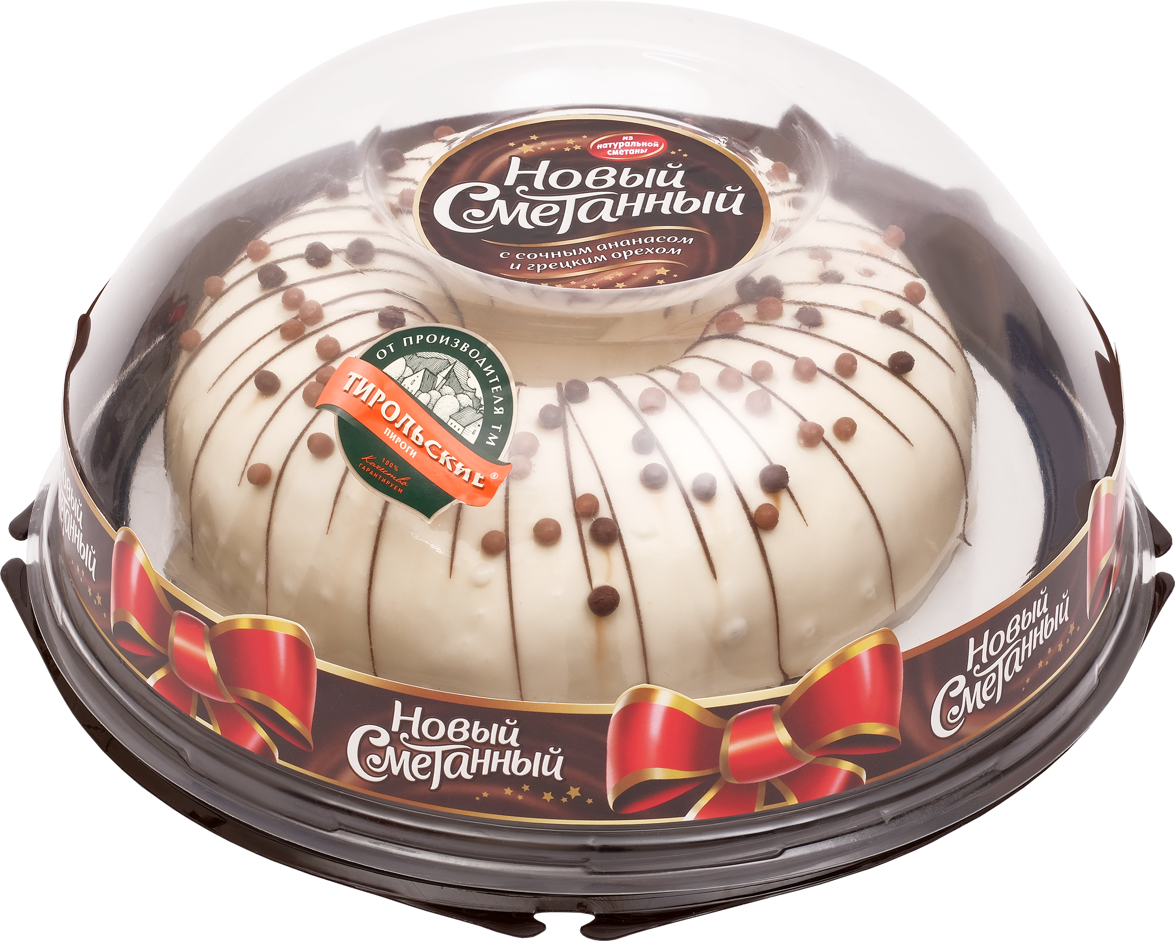 Изображение товара Торт ТИРОЛЬСКИЙ Новый сметанный с ананасом и грецким орехом 1,1 кг