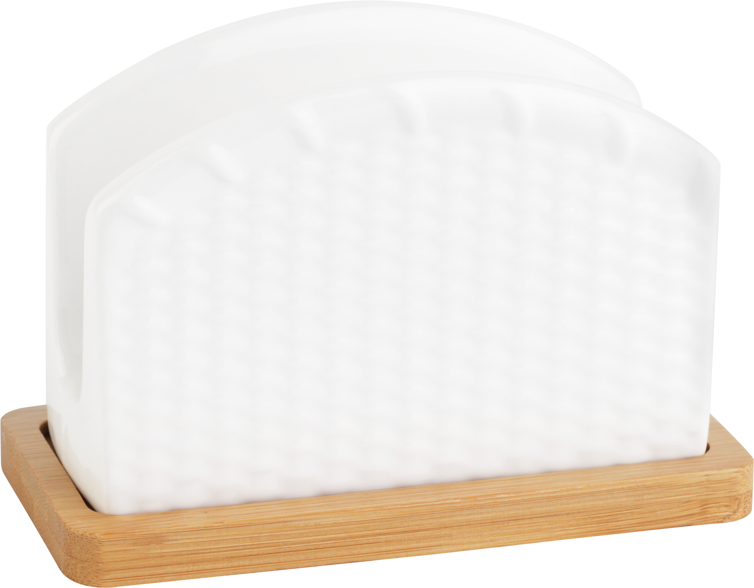 Изображение товара Салфетница HOMECLUB Basic фарфор и бамбук компактная 7,5x14x9,5см