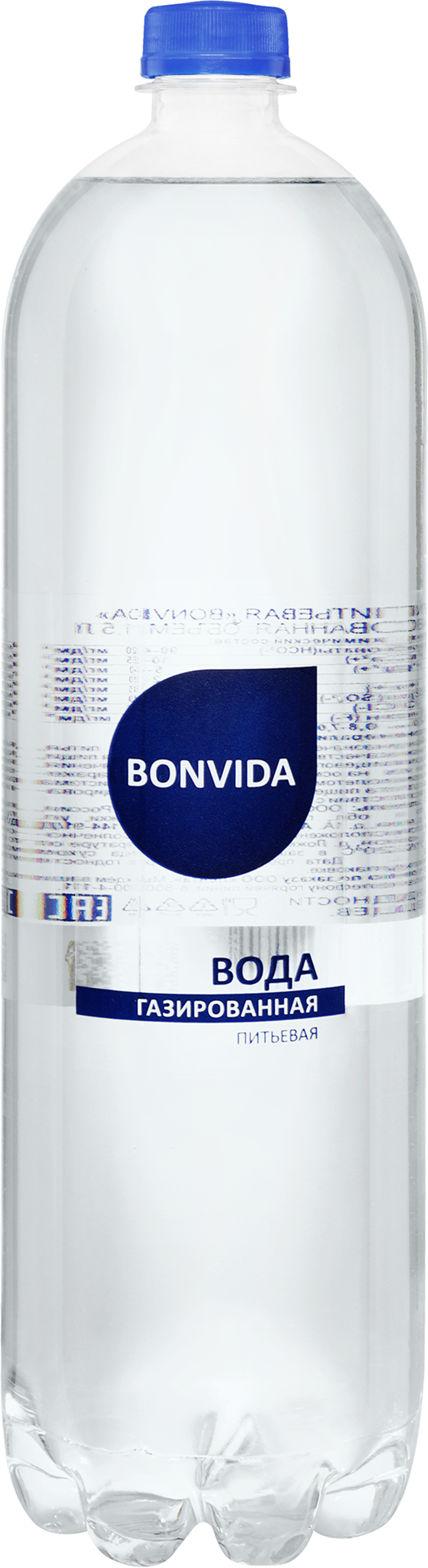 Изображение товара Газированная вода BONVIDA 1.5л натуральная из артезианской скважины