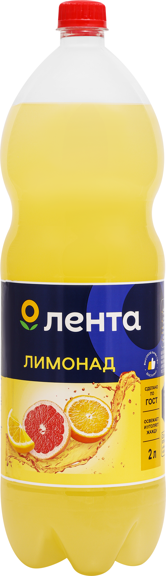 Изображение товара Напиток ЛЕНТА Лимонад со вкусом грейпфрута сильногазированный, 2л