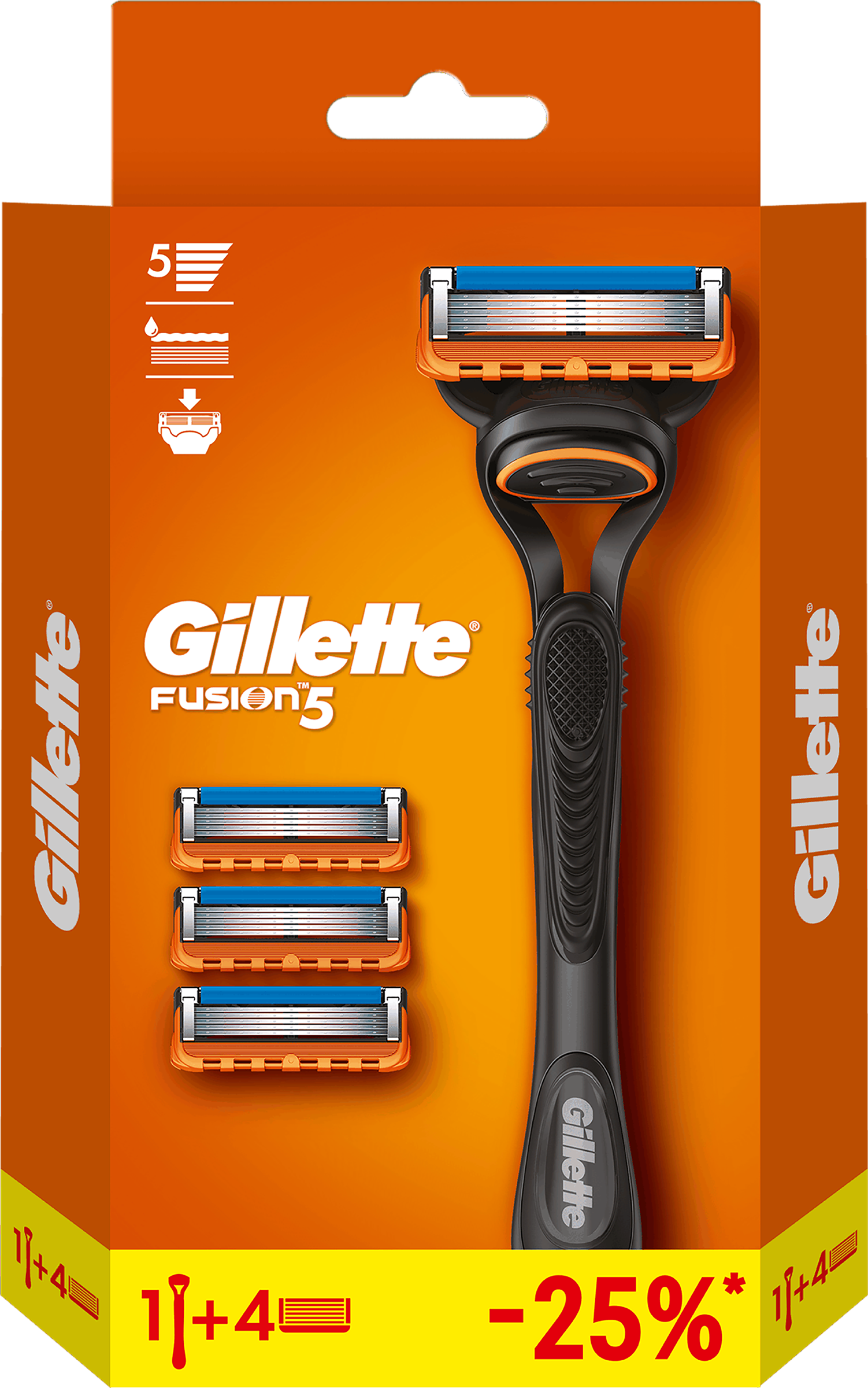 Изображение товара Станок для бритья GILLETTE FUSION с 3 сменными кассетами