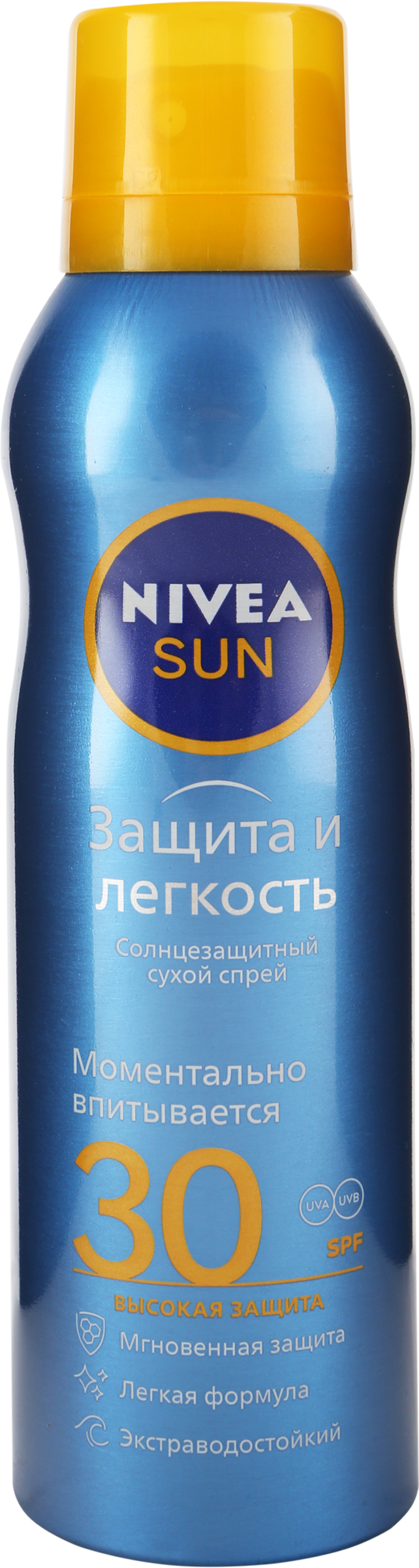 Изображение товара Спрей сухой солнцезащитный NIVEA Sun Защита и легкость SPF30, 200мл