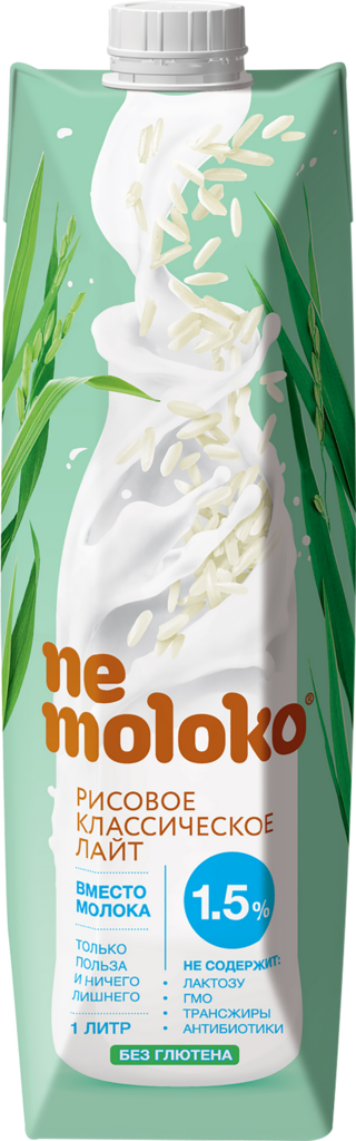 Изображение товара Напиток растительный NEMOLOKO Классический Лайт Рисовый, 1000мл