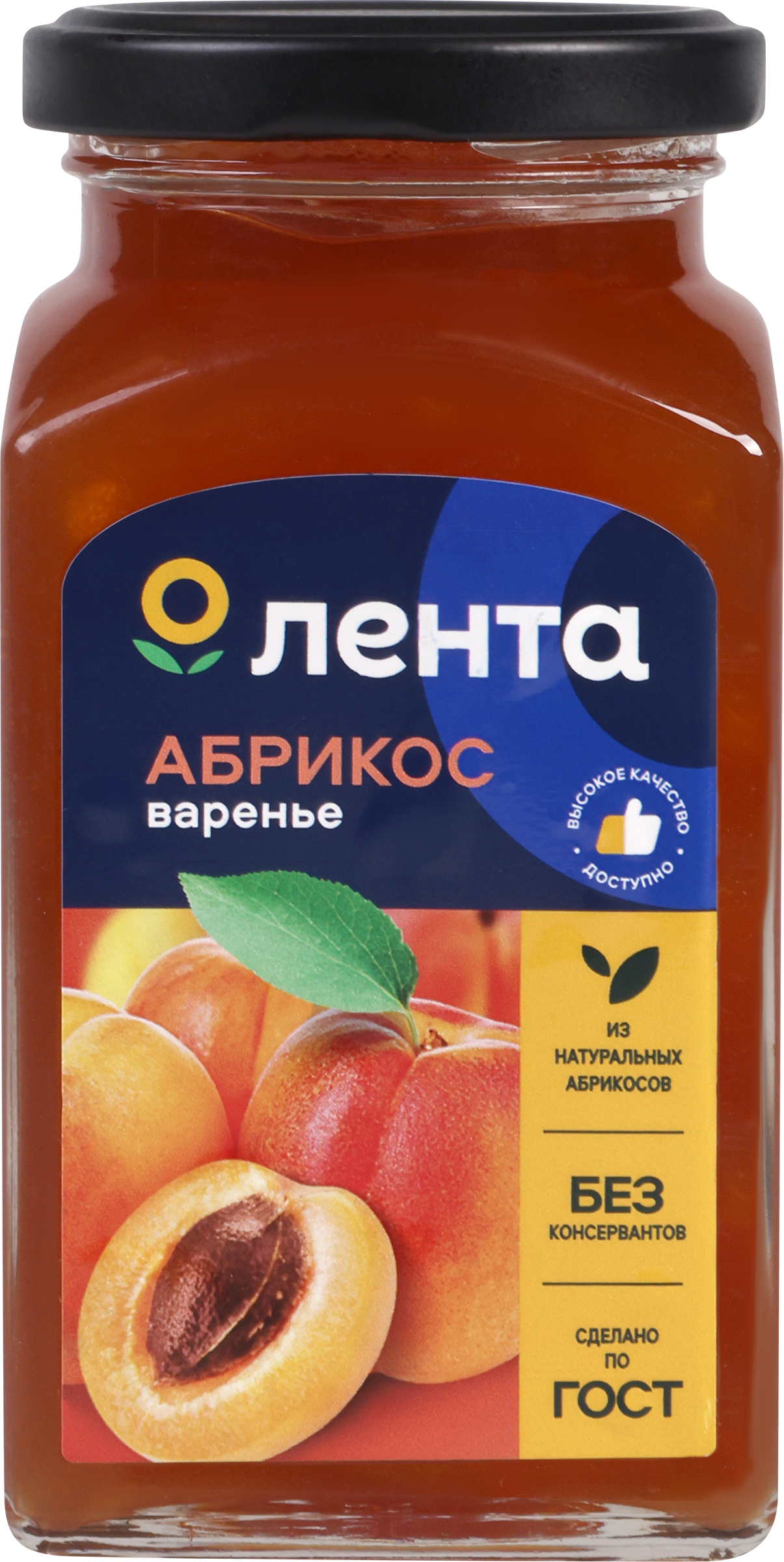 Изображение товара Варенье ЛЕНТА Абрикос 370 г натуральное фруктовое желе