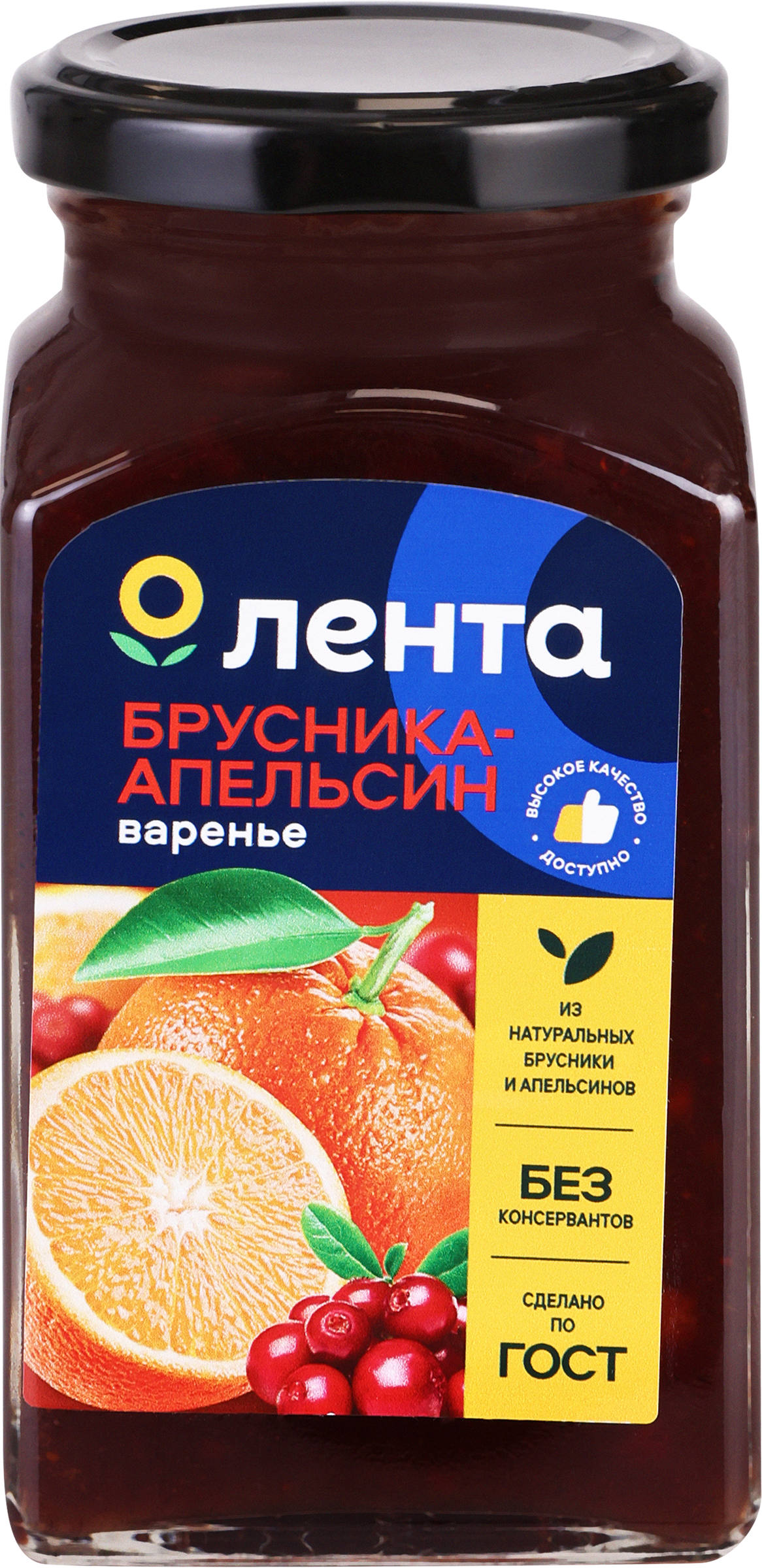 Изображение товара Варенье ЛЕНТА Брусника, апельсин, 370г