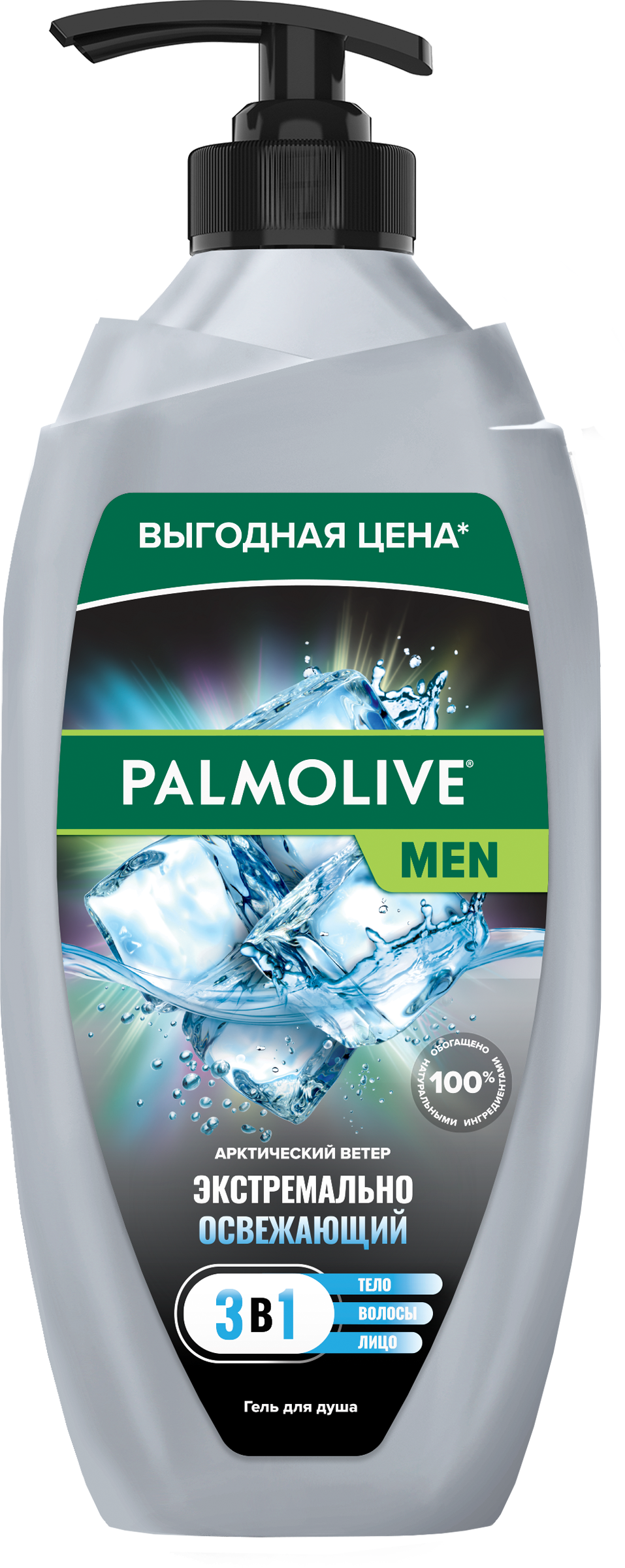 Изображение товара Гель-шампунь для душа мужской PALMOLIVE Men Арктический ветер 3в1, 750мл