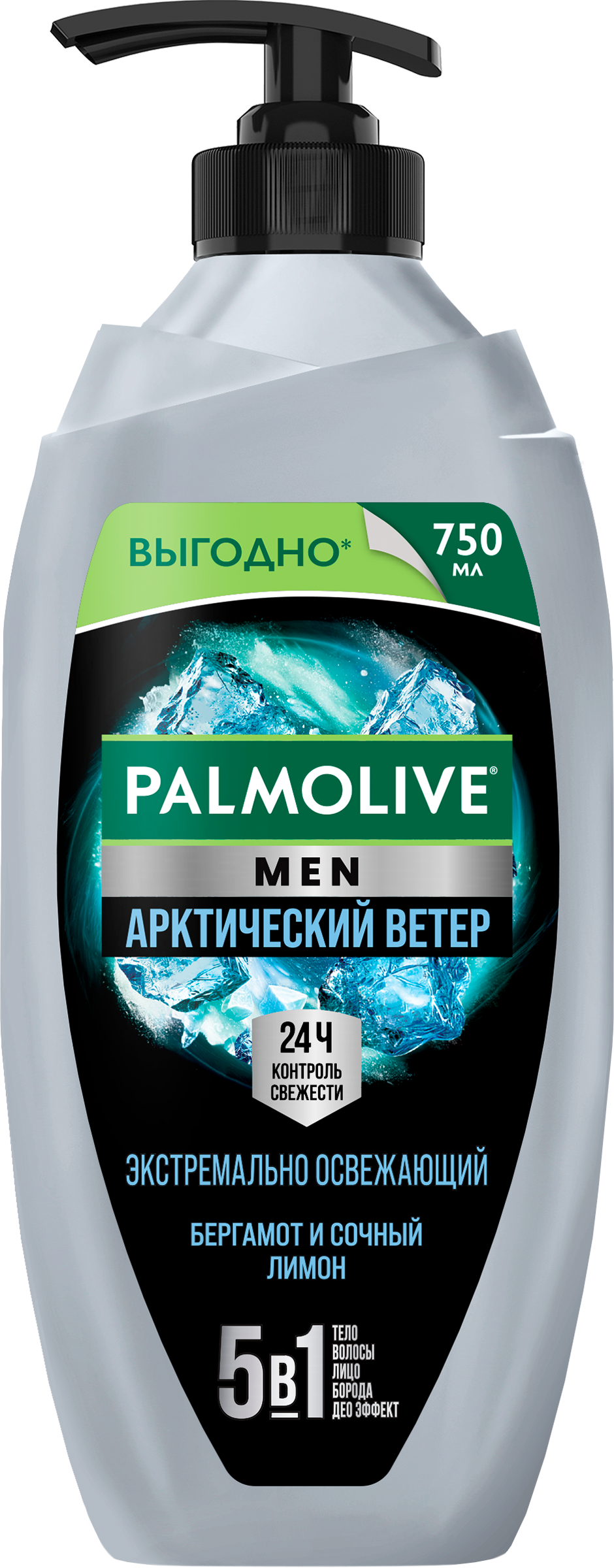 Изображение товара Палмоливе Мужской гель для душа Арктический ветер 3в1 750мл