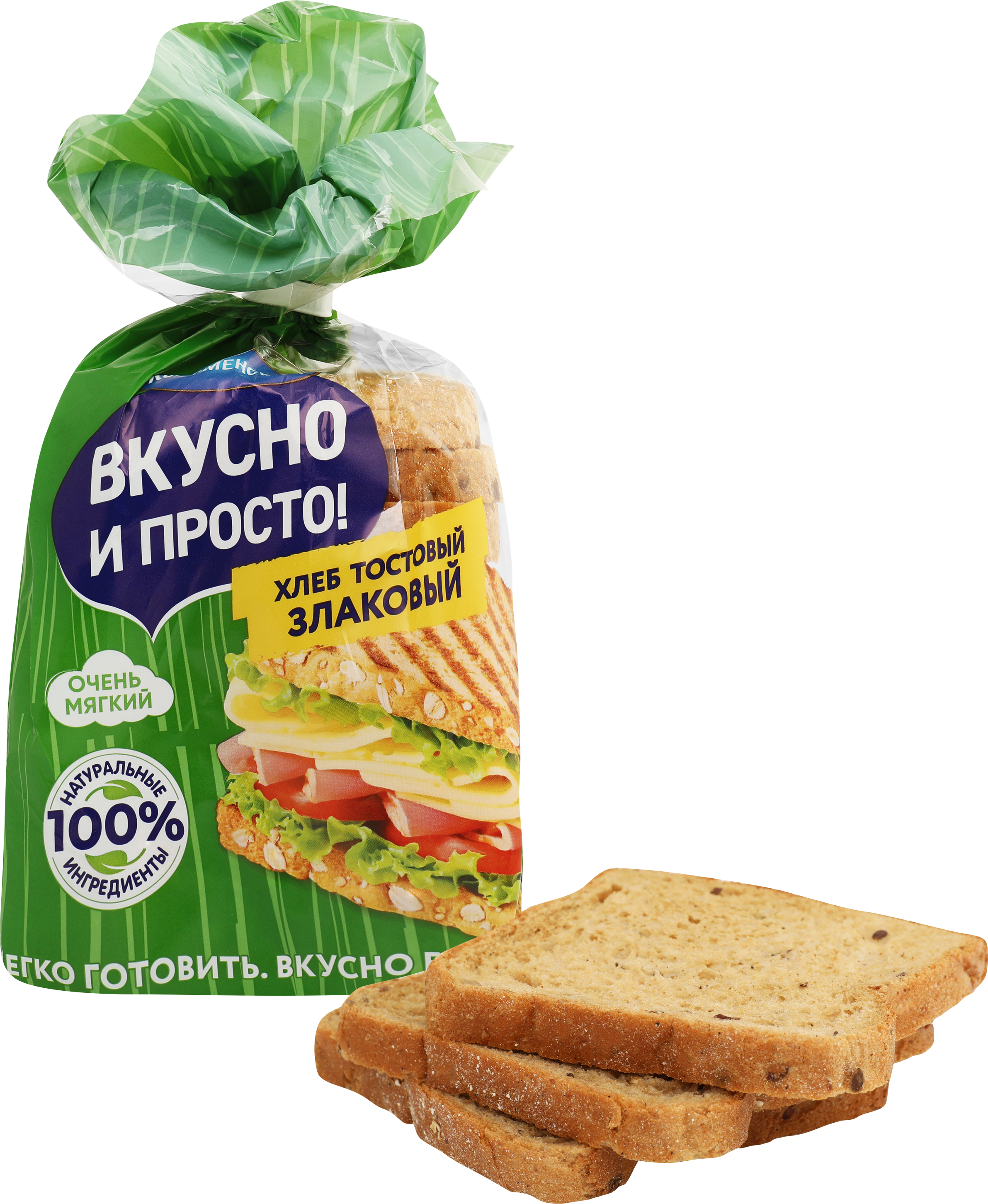 Изображение товара Хлеб злаковый КОЛОМЕНСКОЕ Тостовый, в нарезке, 250г