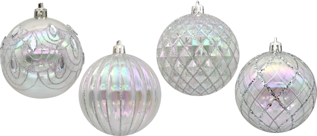 Изображение товара Шар елочный HOMECLUB d=8см прозрачный с декором пластик арт HP8001-5T02