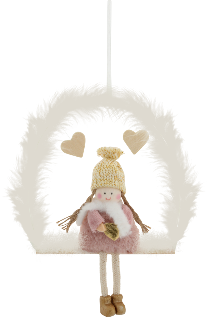 Изображение товара Украшение елочное HOMECLUB Девочка на качелях 20см Арт. 19C-3330F