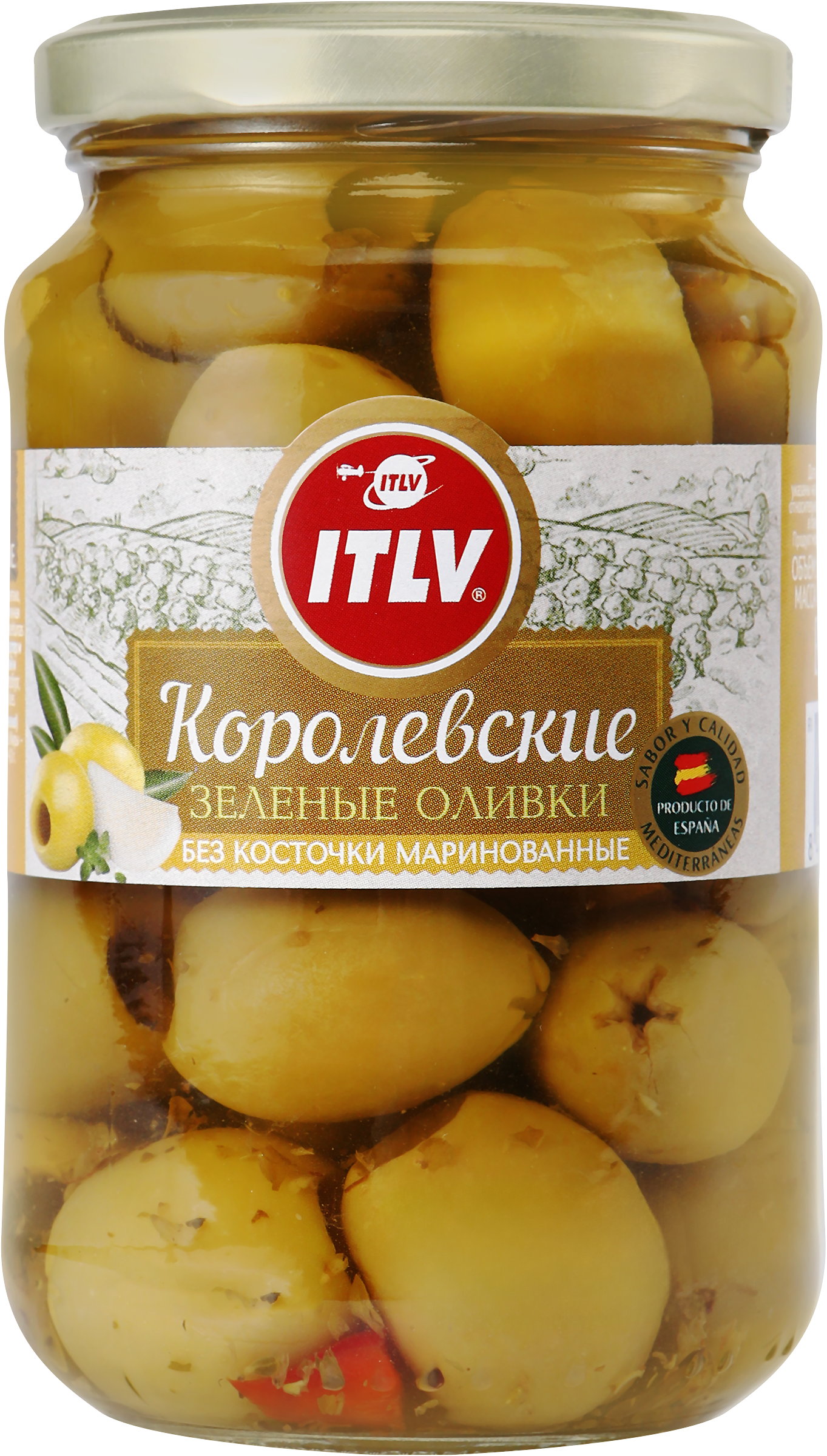 Изображение товара Оливки без косточки ITLV Королевские зеленые, 370г