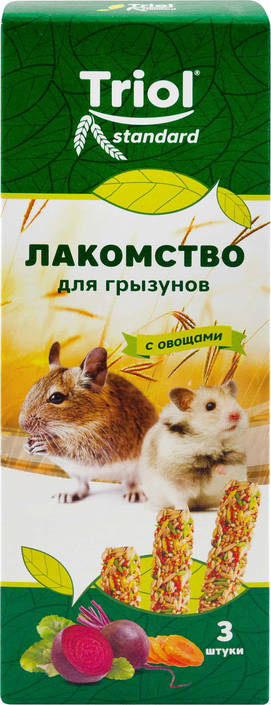Изображение товара Лакомство для грызунов TRIOL Standard с овощами 80г для шиншилл и кроликов