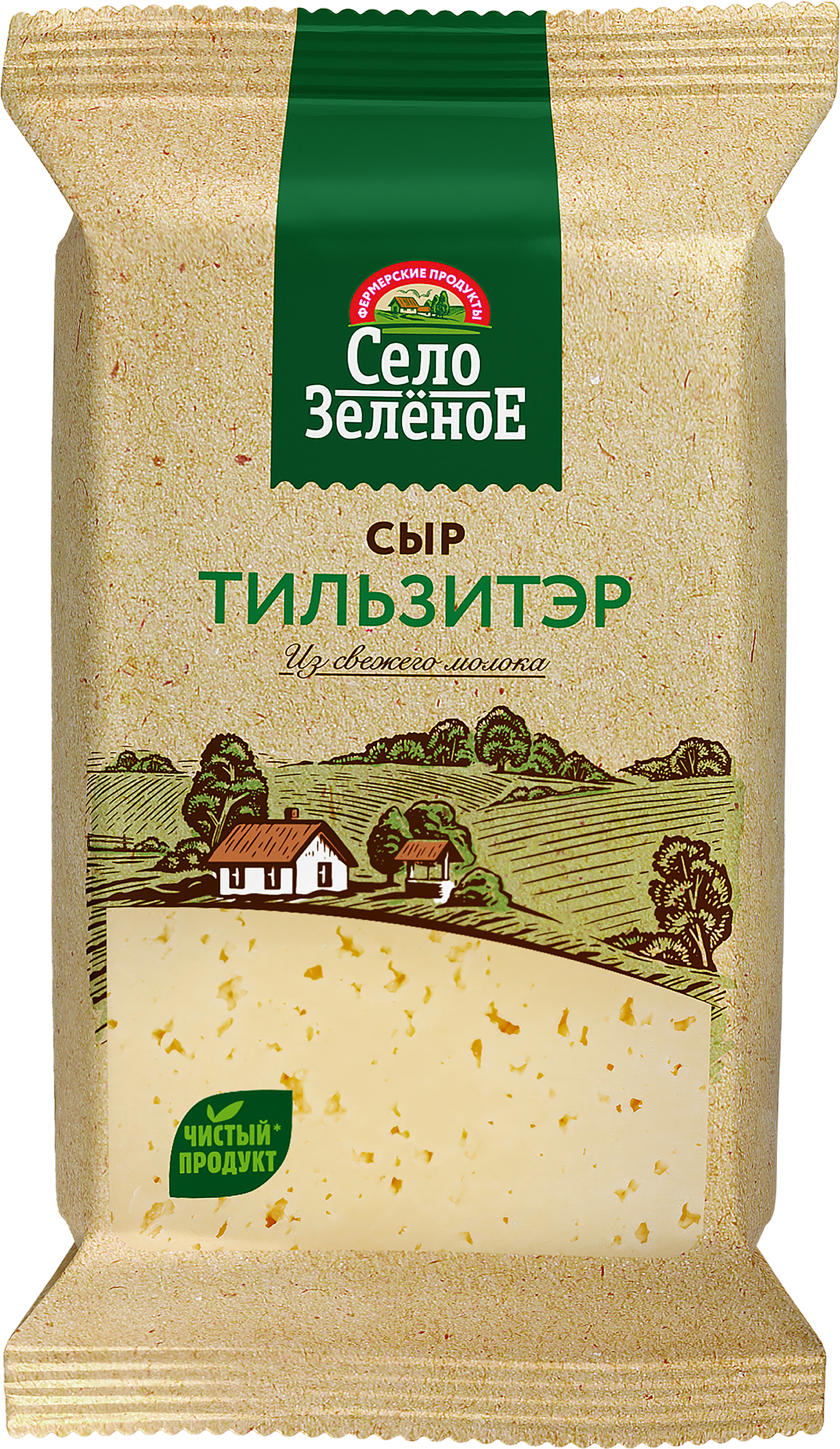 Изображение товара Сыр Тильзитер СЕЛО ЗЕЛЕНОЕ 50% 200 г натуральный полутвердый сыр