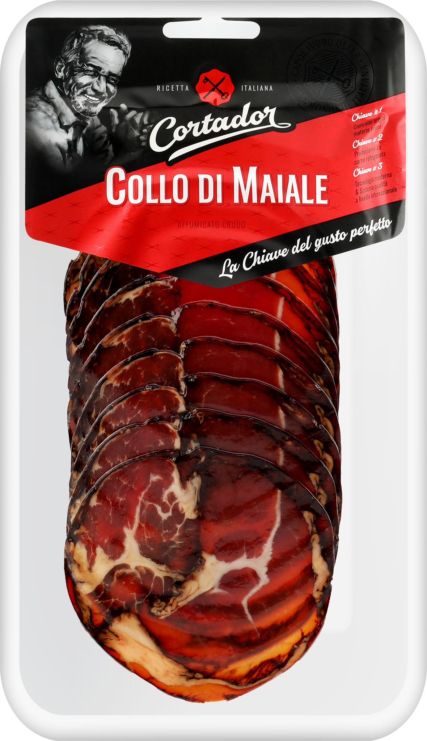 Изображение товара Шейка сыровяленая CORTADOR нарезка 80г - итальянский деликатес для ценителей вкуса