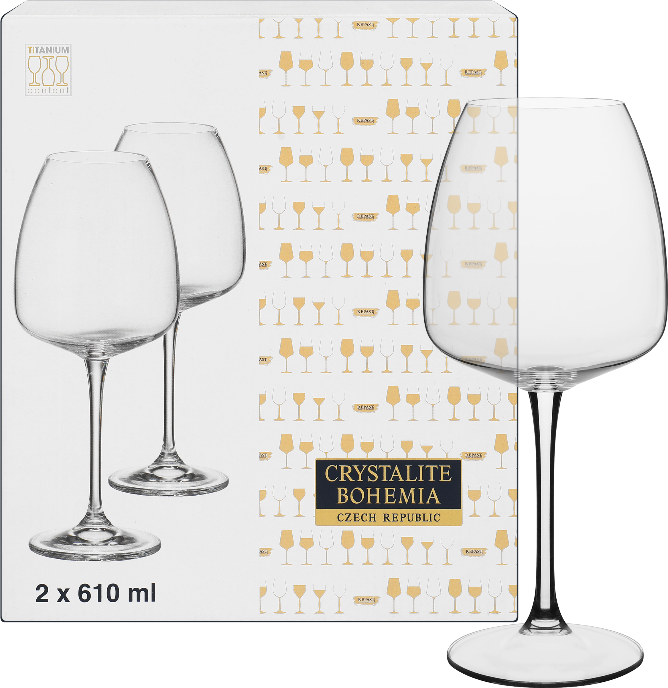 Изображение товара Набор бокалов для вина CRYSTALITE BOHEMIA Alizee 610мл Арт. 45876, 2шт