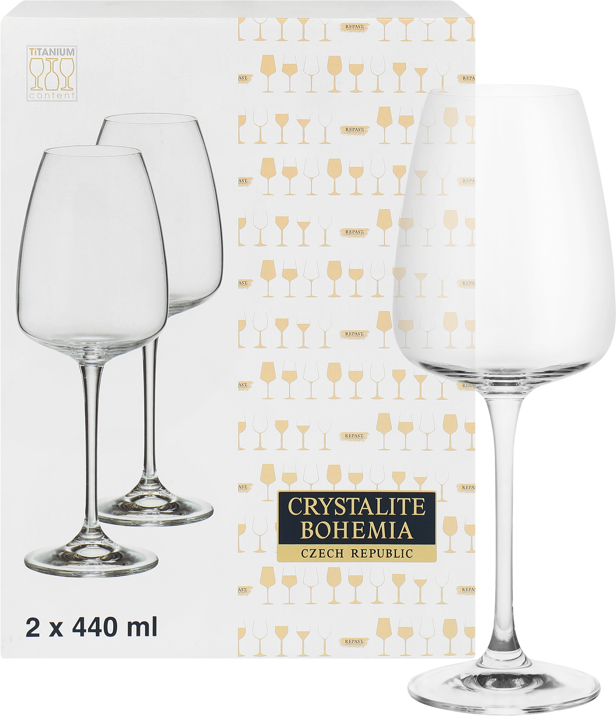 Изображение товара Набор бокалов для вина CRYSTALITE BOHEMIA Alizee 440мл Арт. 45875, 2шт