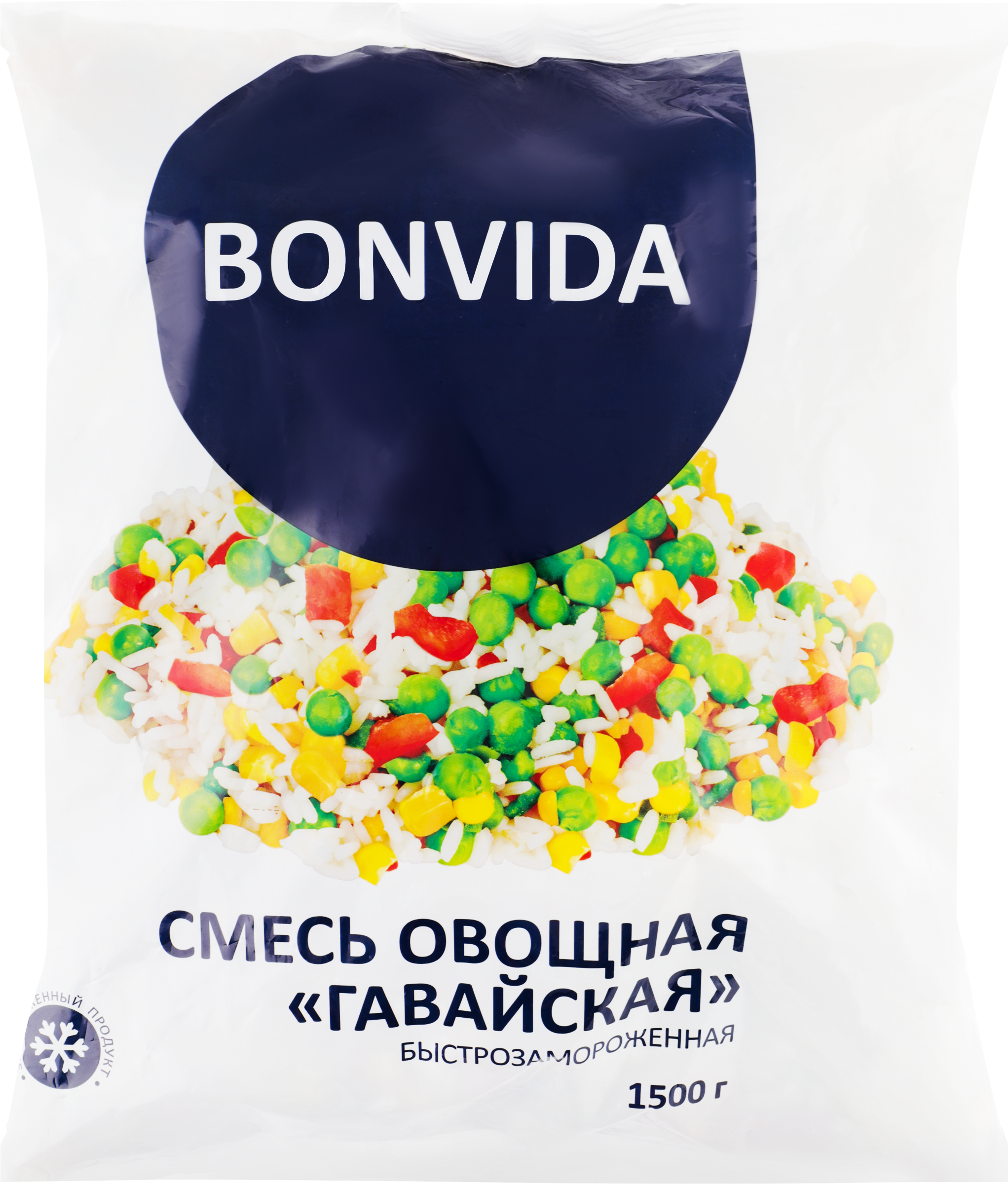 Изображение товара Смесь овощная BONVIDA Гавайская 1500г, быстрое приготовление гарнира