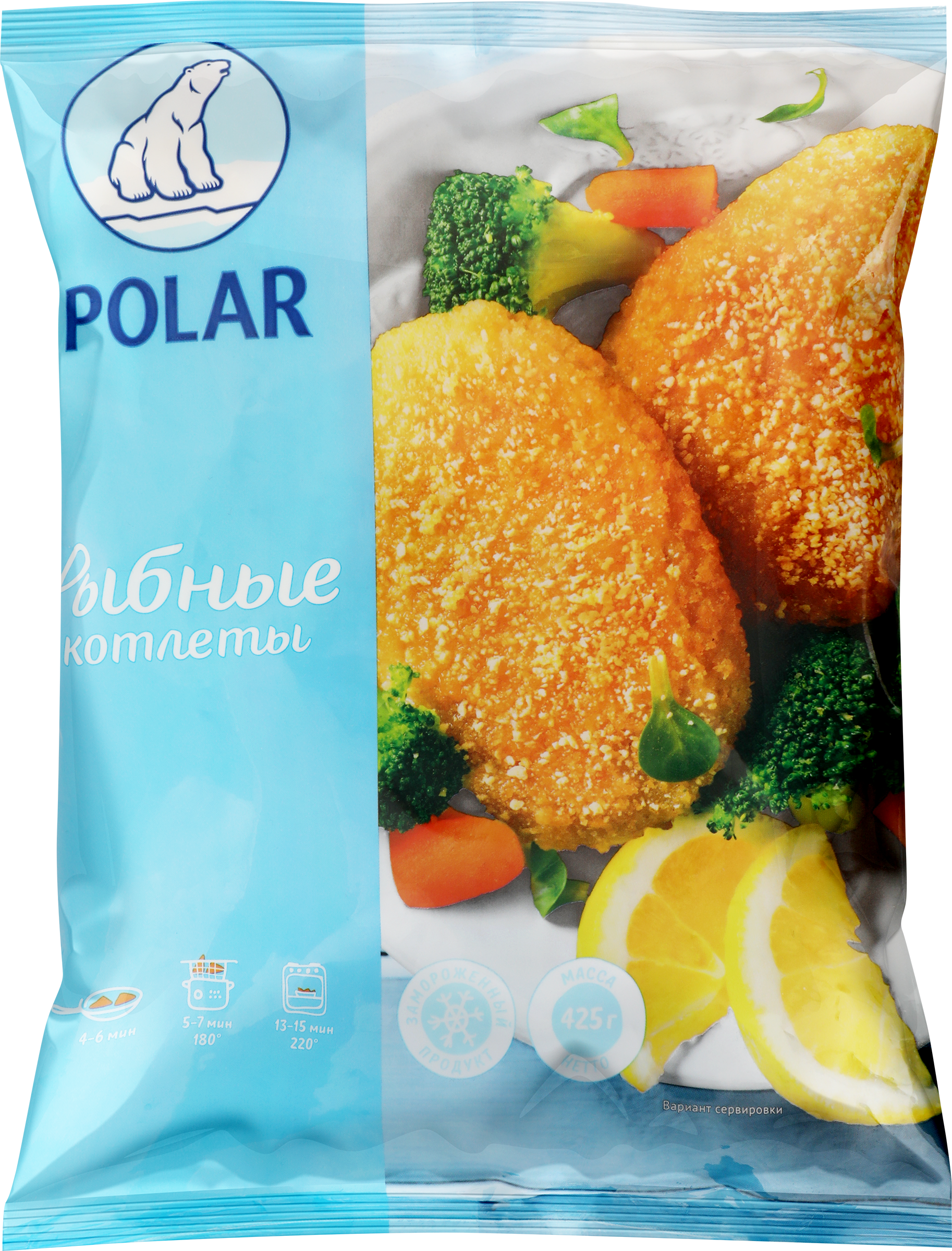 Изображение товара Котлеты рыбные замороженные POLAR в панировке, 425г