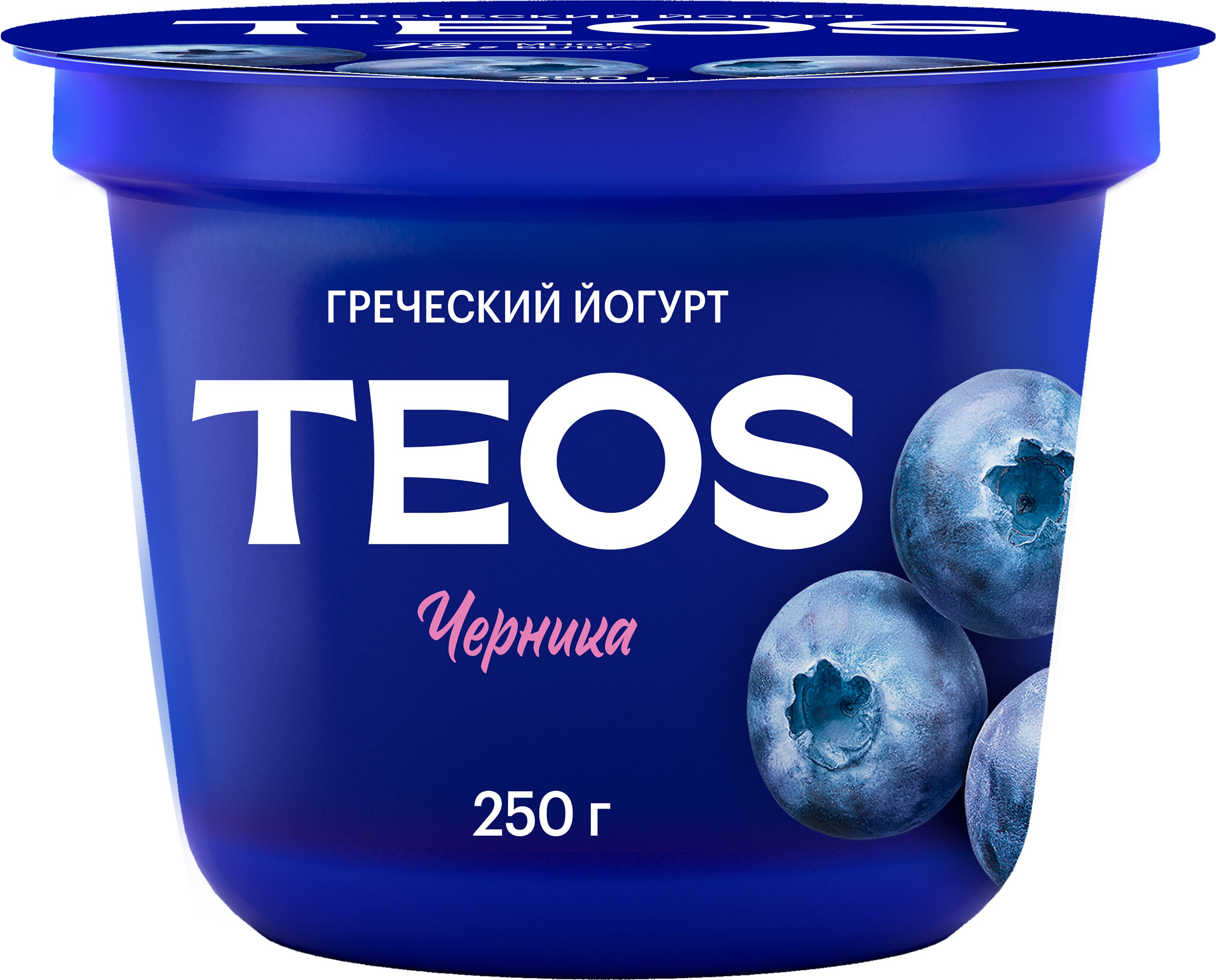Изображение товара Йогурт TEOS Греческий Черника 2%, без змж, 250г