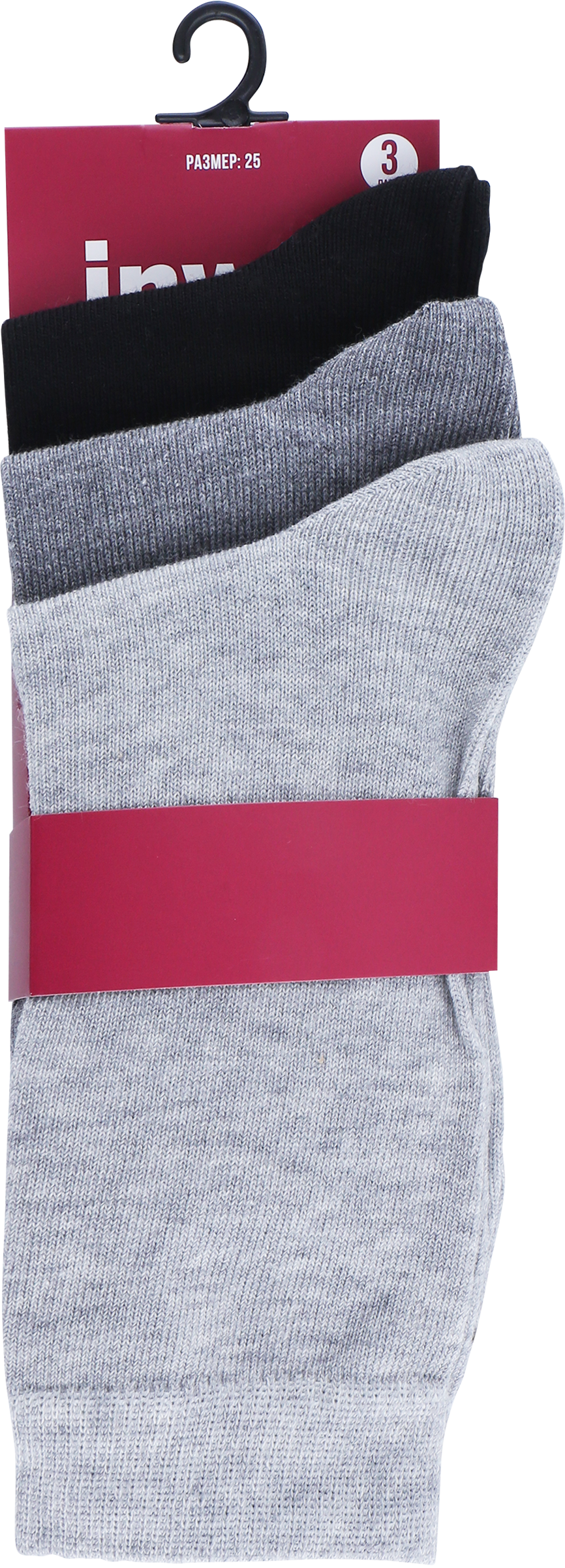 Изображение товара Носки женские INWIN р 35-37, 3 пары, хлопок, эластан, Россия