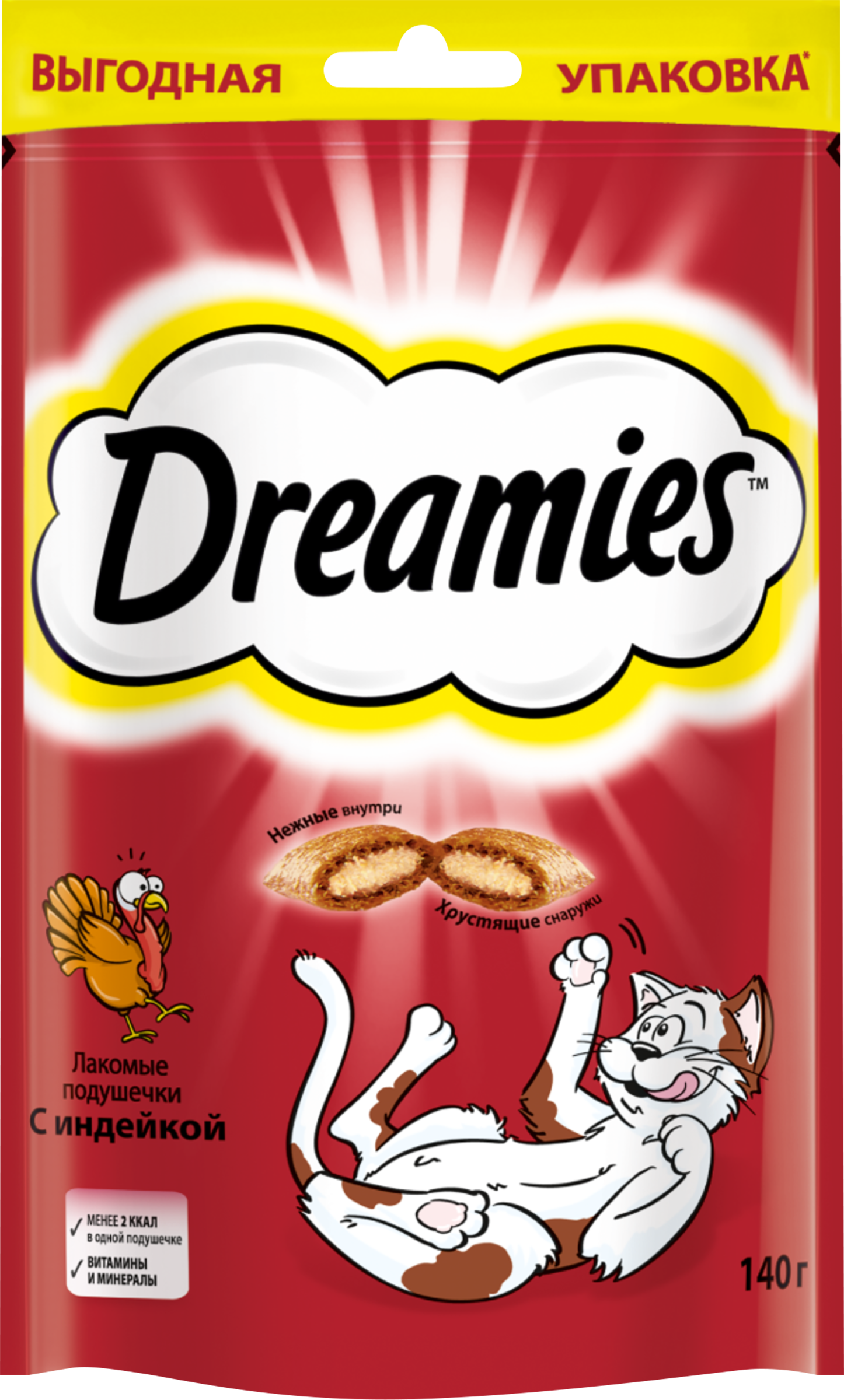 Изображение товара Лакомство для кошек DREAMIES с индейкой, 140г