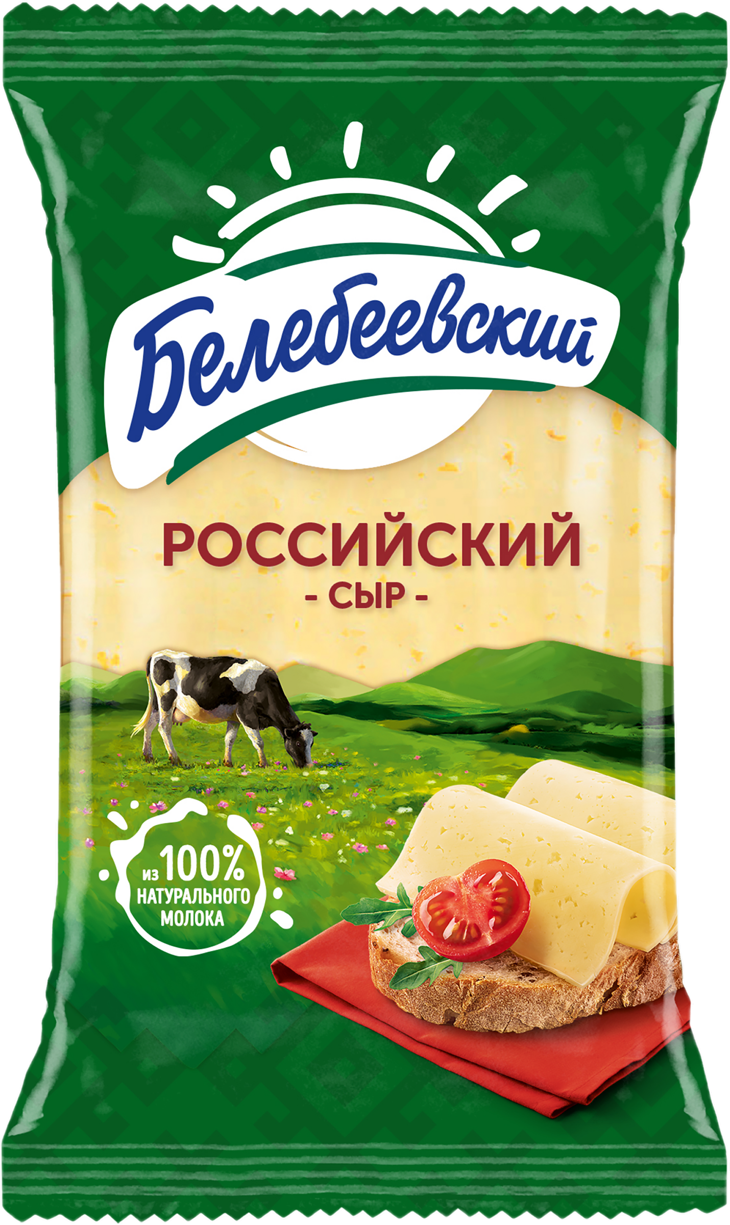 Изображение товара Сыр БЕЛЕБЕЕВСКИЙ Российский 50%, без змж, 190г