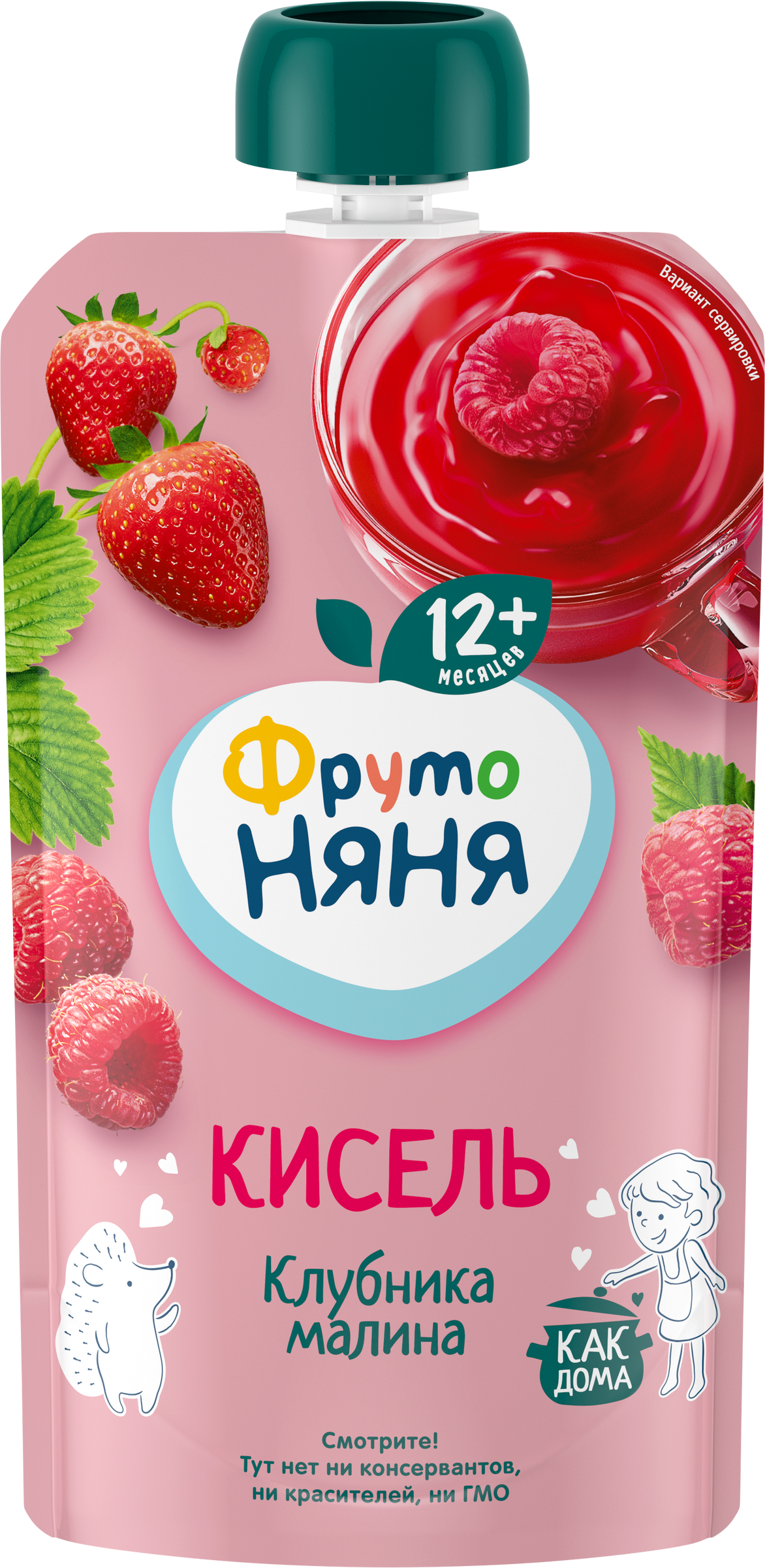 Изображение товара Кисель ягодный ФРУТОНЯНЯ Клубника, малина, с 12 месяцев, 130г