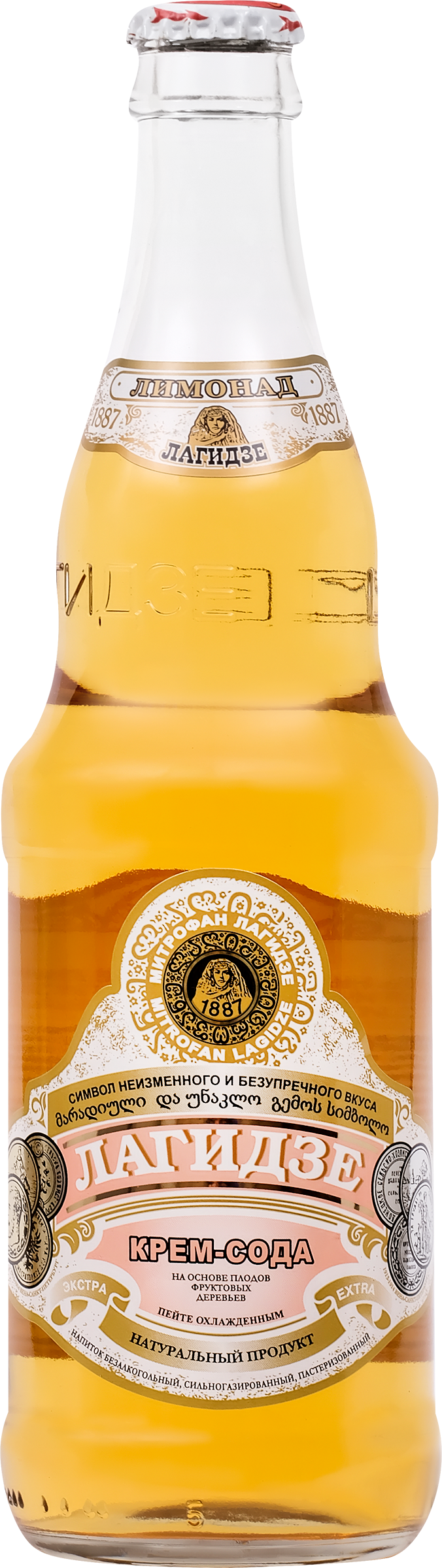 Изображение товара Напиток МИТРОФАН ЛАГИДЗЕ Крем-сода сильногазированный, 0.5л