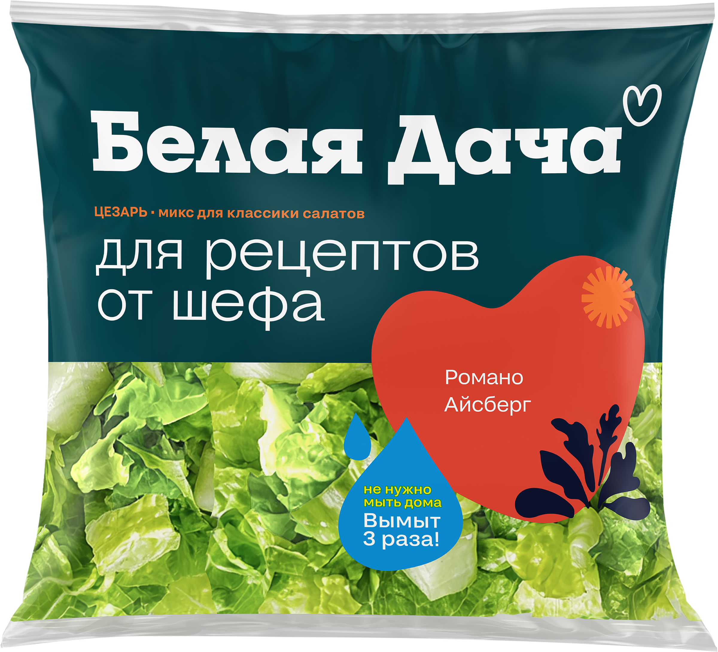 Изображение товара Салатный микс БЕЛАЯ ДАЧА Для рецептов от шефа Цезарь, 150г