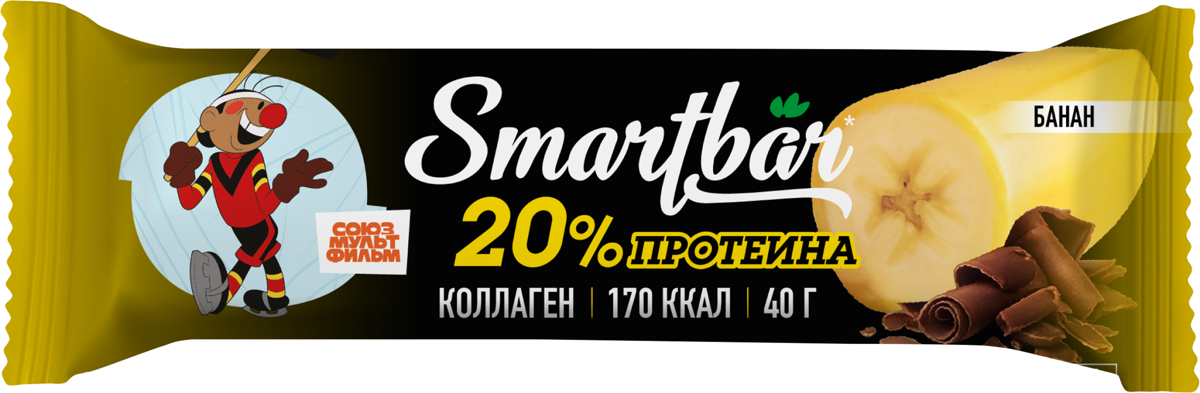 Изображение товара Батончик протеиновый SMARTBAR Protein Банан в темной глазури 40г Изображение товара Батончик протеиновый SMARTBAR Protein Банан в темной глазури 40г