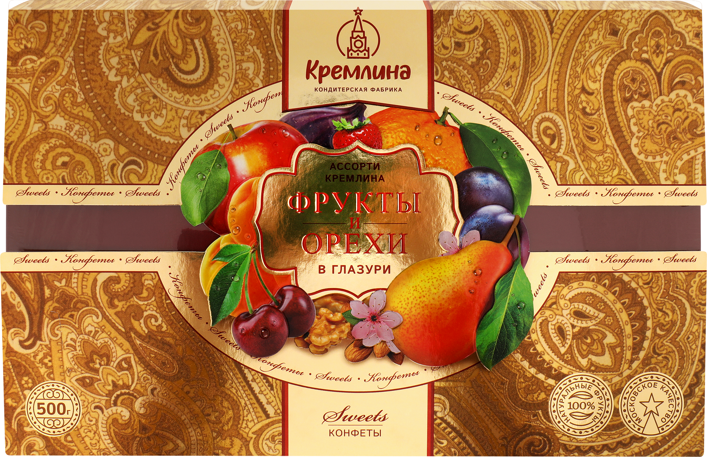 Изображение товара Конфеты КРЕМЛИНА Ассорти фрукты и орехи в глазури, 500г