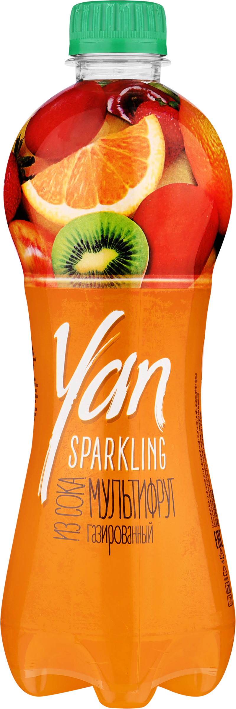 Изображение товара Напиток сокосодержащий YAN Sparkling мультифруктовый газированный, 0.47л