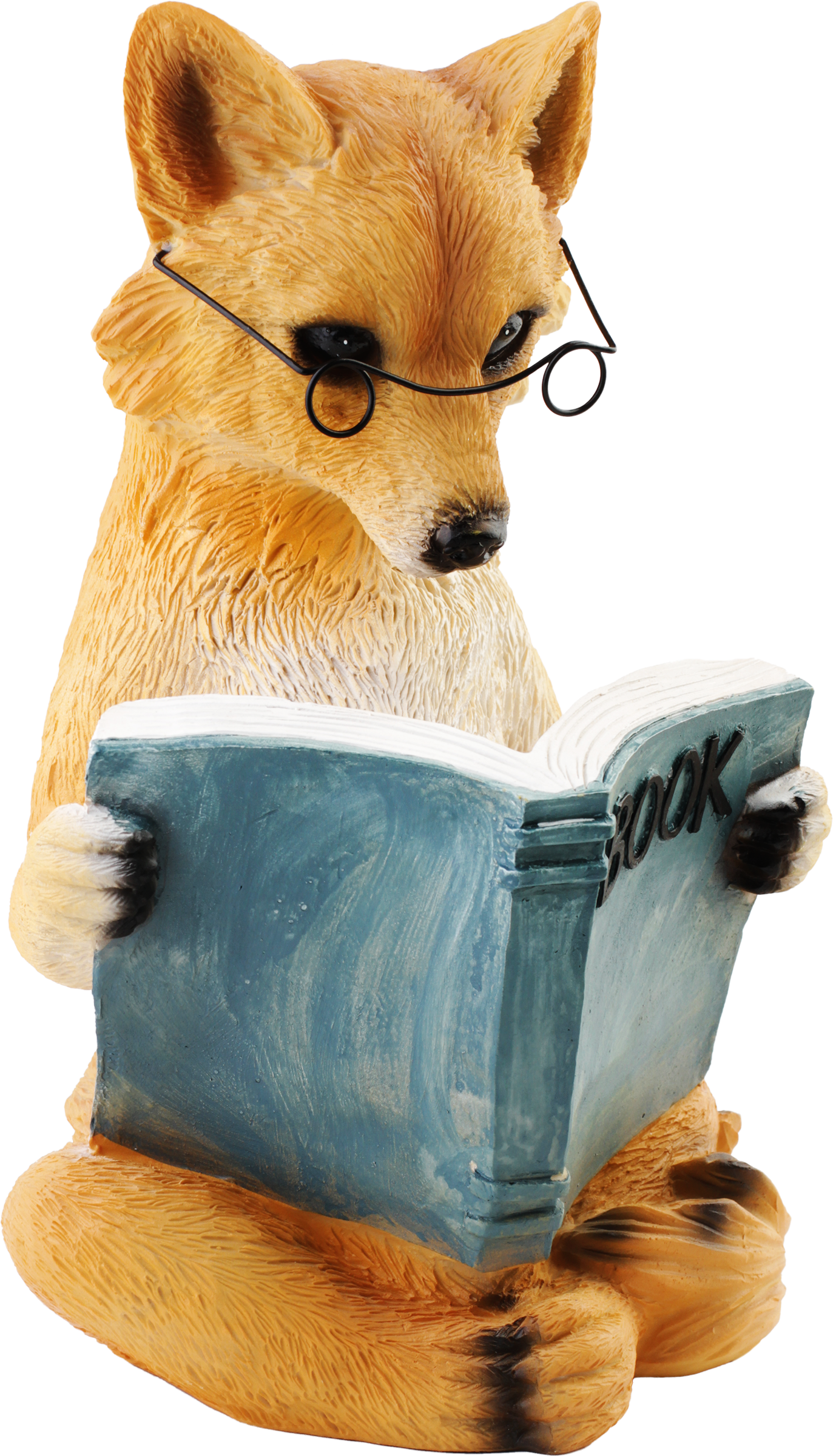 Изображение товара Фигура садовая Лиса с книгой - искусственный камень 29, 5см
