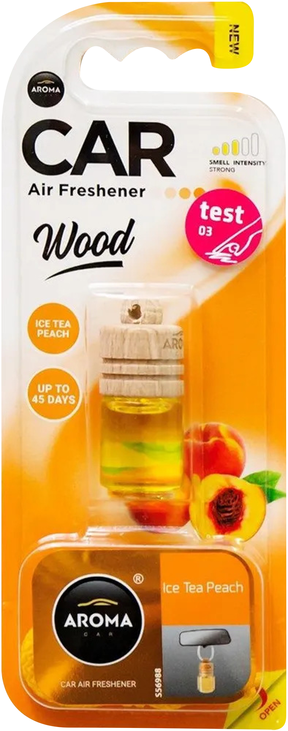 Изображение товара Ароматизатор воздуха AROMA CAR Wood New Car Vanilla Peach 4мл для автомобиля и дома