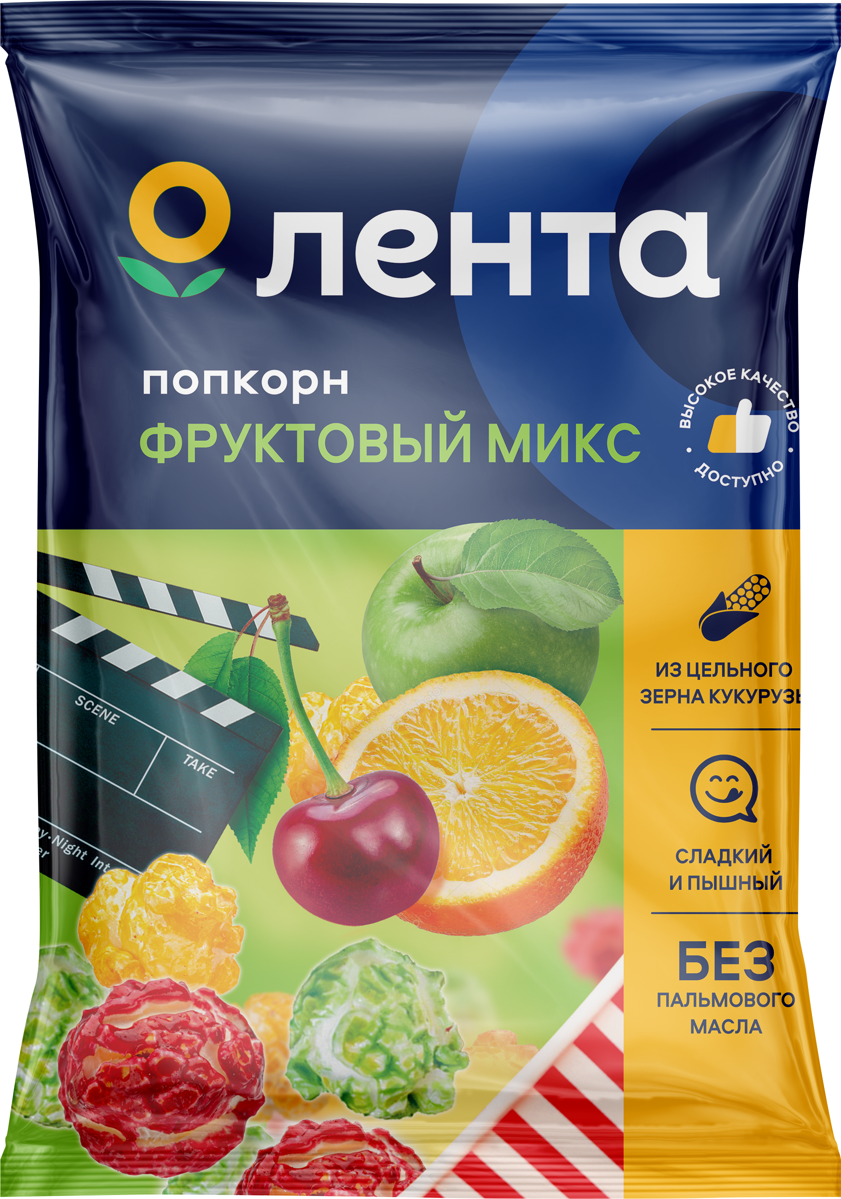 Изображение товара Попкорн ЛЕНТА Фруктовый микс, без пальмового масла, 230г